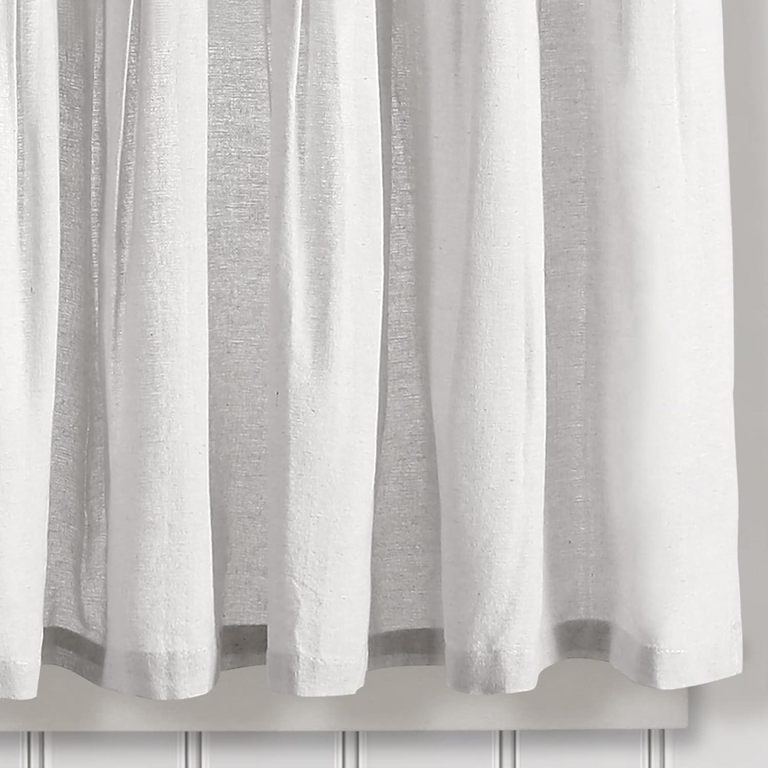 Lush Decor Linen Button Cotton Blend Tailored 29'' W Cafe Curtain (Set of 2)