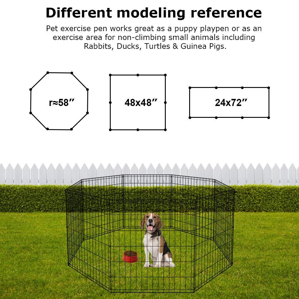 BestPet Puppy Pet Playpen 8 Panel Indoor Outdoor Metal Protable Folding Animal Exercise Dog Fence