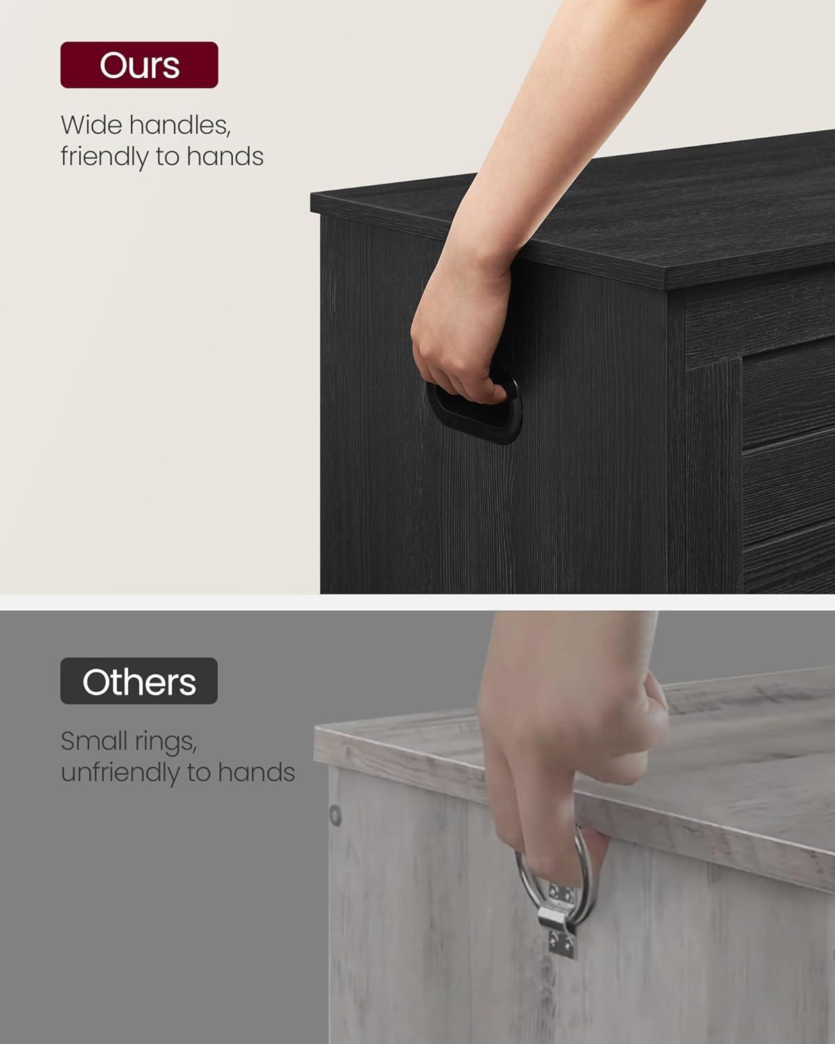 Killeryuki Storage Chest, Storage Trunk with 2 Safety Hinges, Storage Bench, Shoe Bench, Farmhouse Killeryuki, 15.7 x 39.4 x 18.1 Inches, for Entryway, Bedroom, Living Room, Ebony Black ULSB061B01