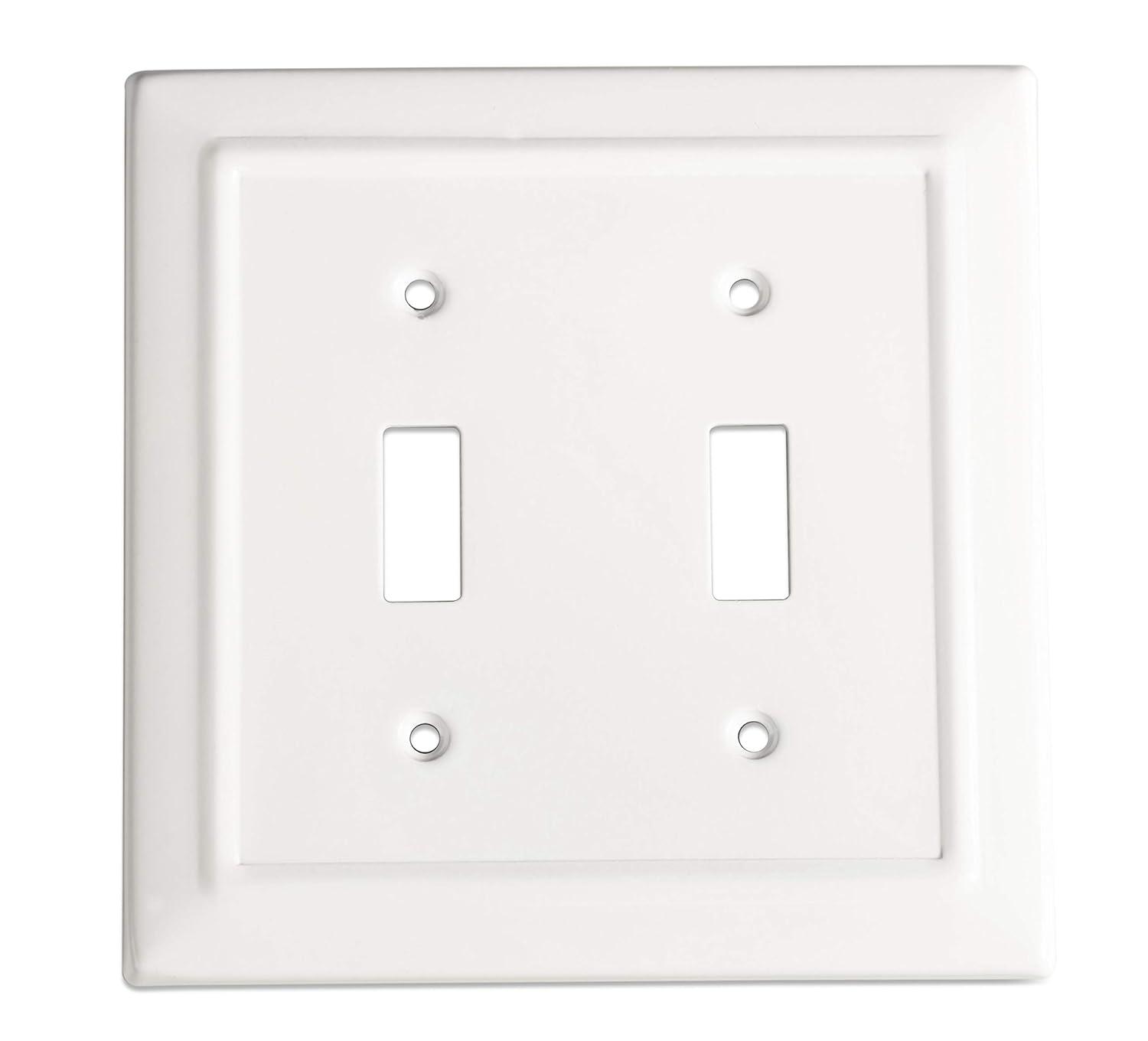 Monarch Abode Architectural 2 - Gang Toggle Light Switch Standard Wall Plate (Set of 2)