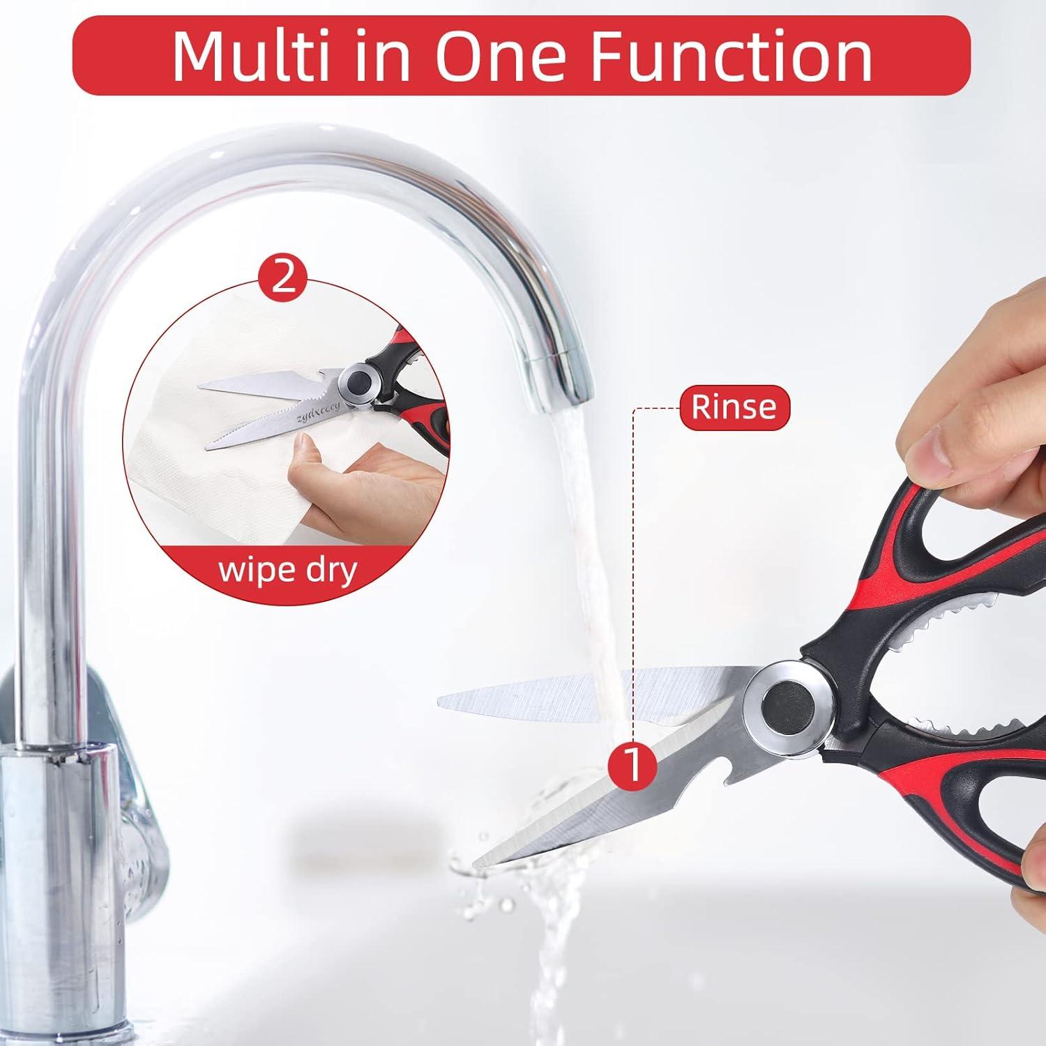 Kitchen Scissor For General Use 2-Packs,Heavy Duty Kitchen Raptor Meat Shears,Dishwasher Safe Cooking Scissors, Stainless Steel Multi-function Scissors For Food,Chicken,Poultry, Fish, Pizza