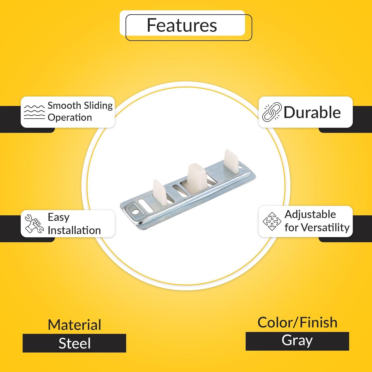 Adjustable Steel Bypass Door Floor Guides, Pack of 4