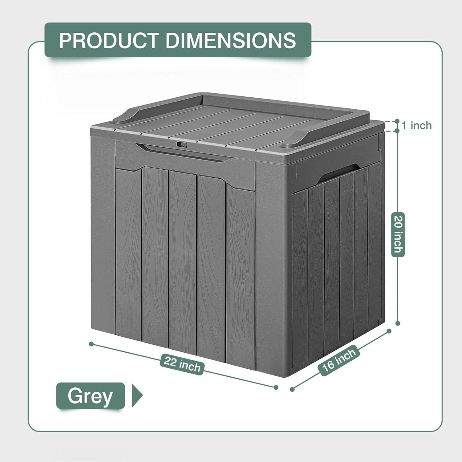 Gray 30 Gallon Lockable Weather-Resistant Plastic Deck Box