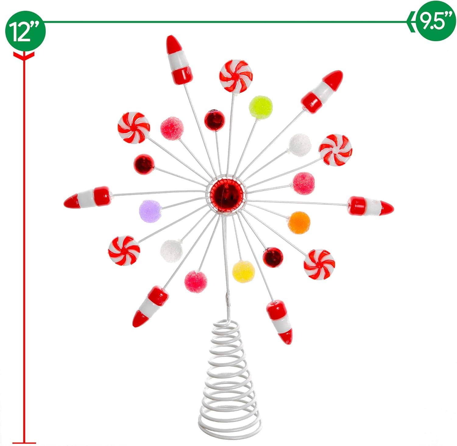 Colorful Candy Snowflake Metal Christmas Tree Topper