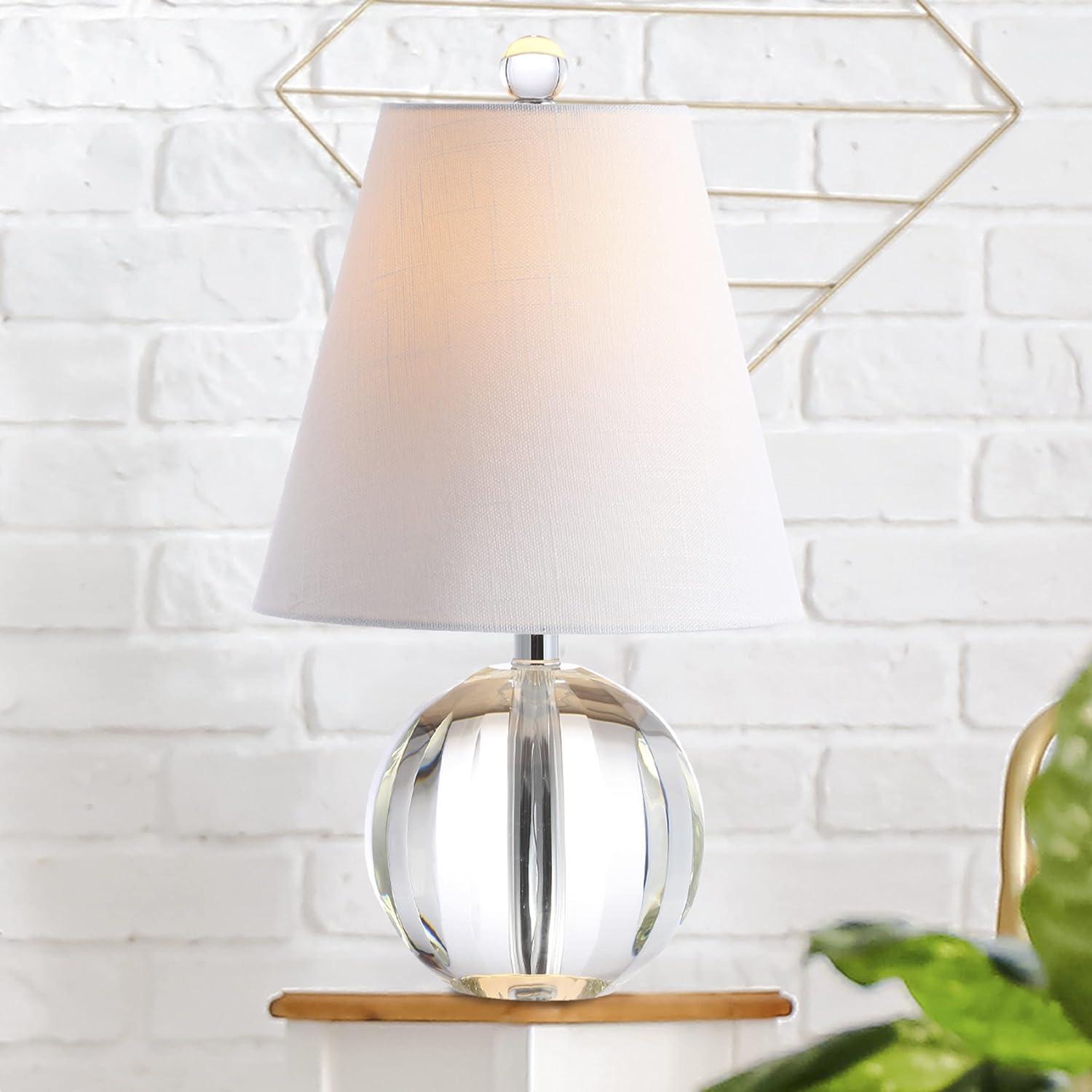 JONATHAN Y Goddard 16" Crystal Ball/Metal LED Table Lamp, Clear