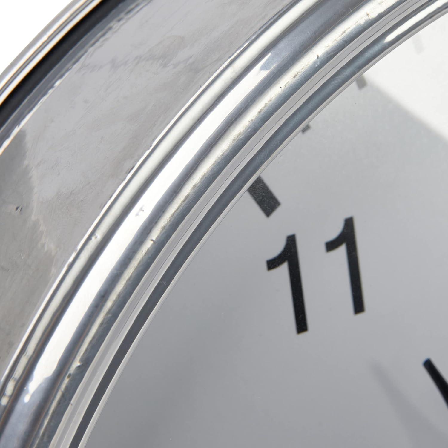 Storied Home Classic Round Metal Wall Clock, Antique Nickel Finish