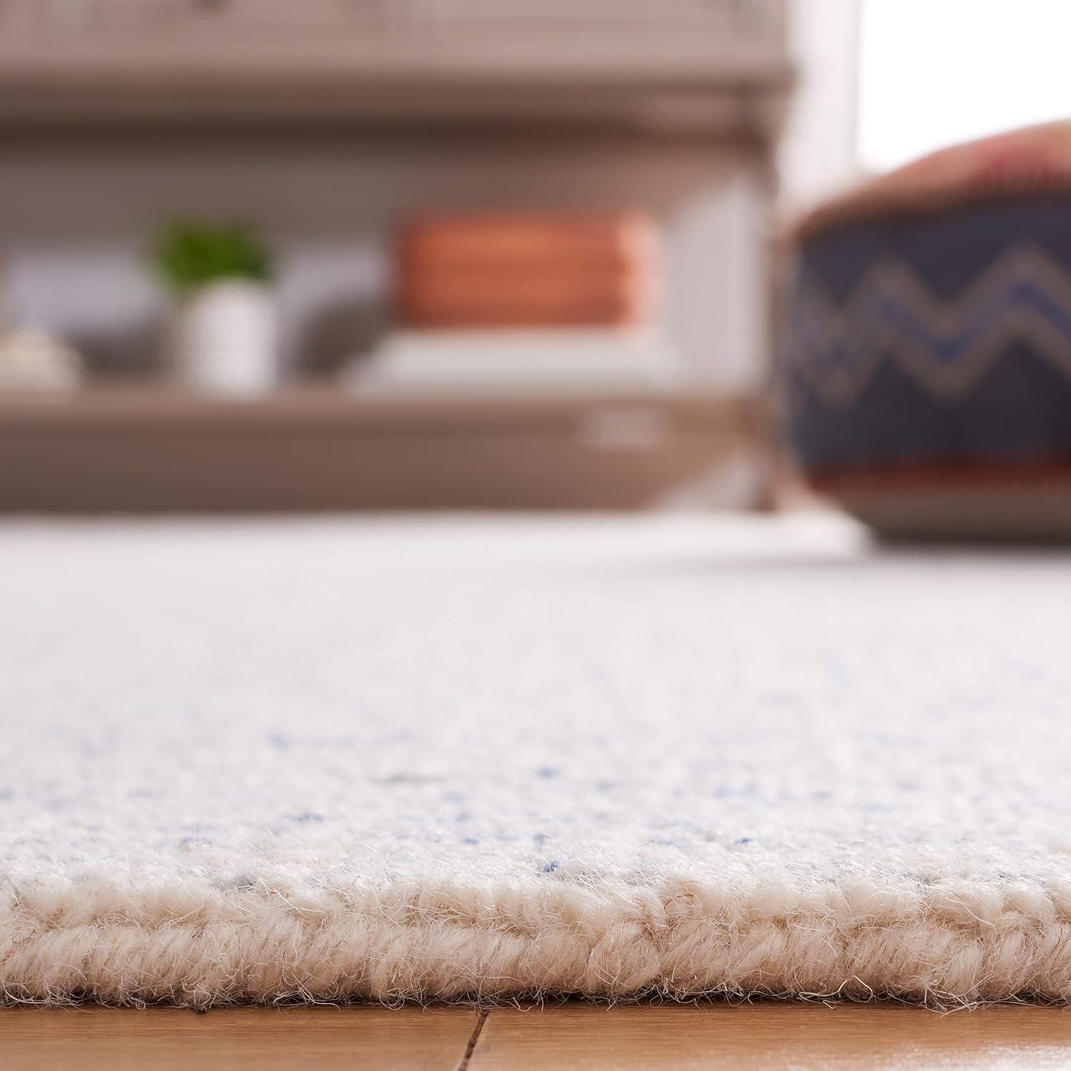 Abstract ABT480 Handmade Indoor Area Rug - Blue/Ivory - 9'x12' - Safavieh