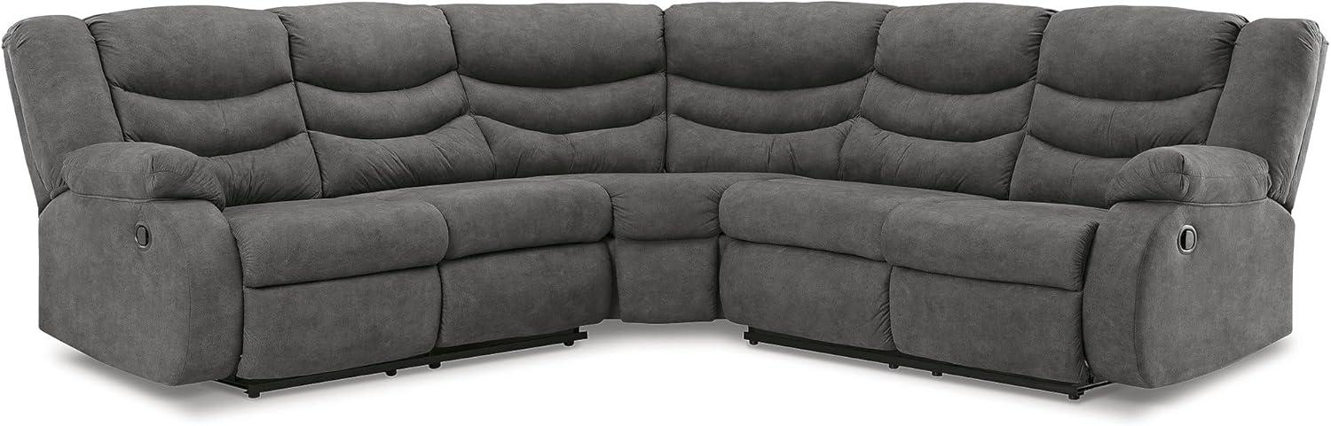 Contemporary Gray Faux Leather Stationary Recliner Chair