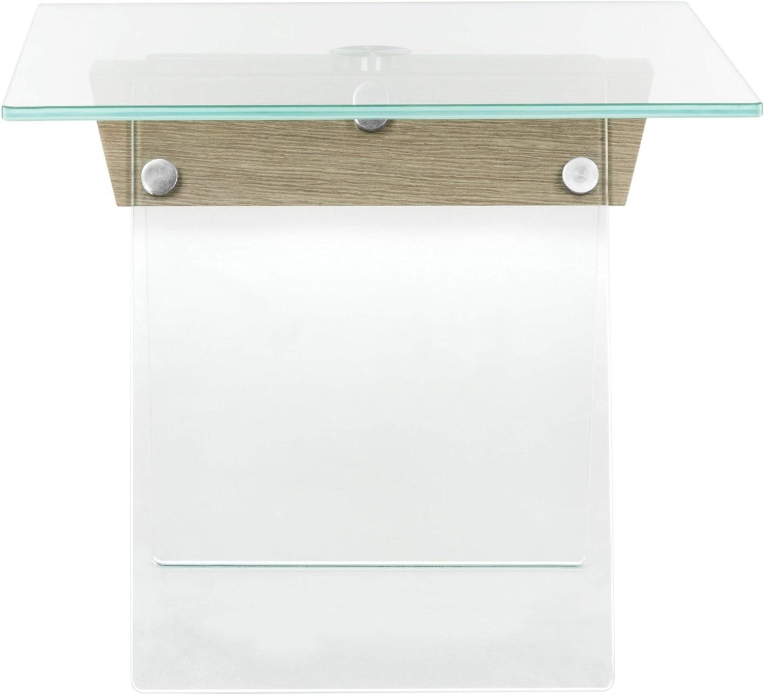 Modern Loft 34" Wood & Glass Grey Accent Table