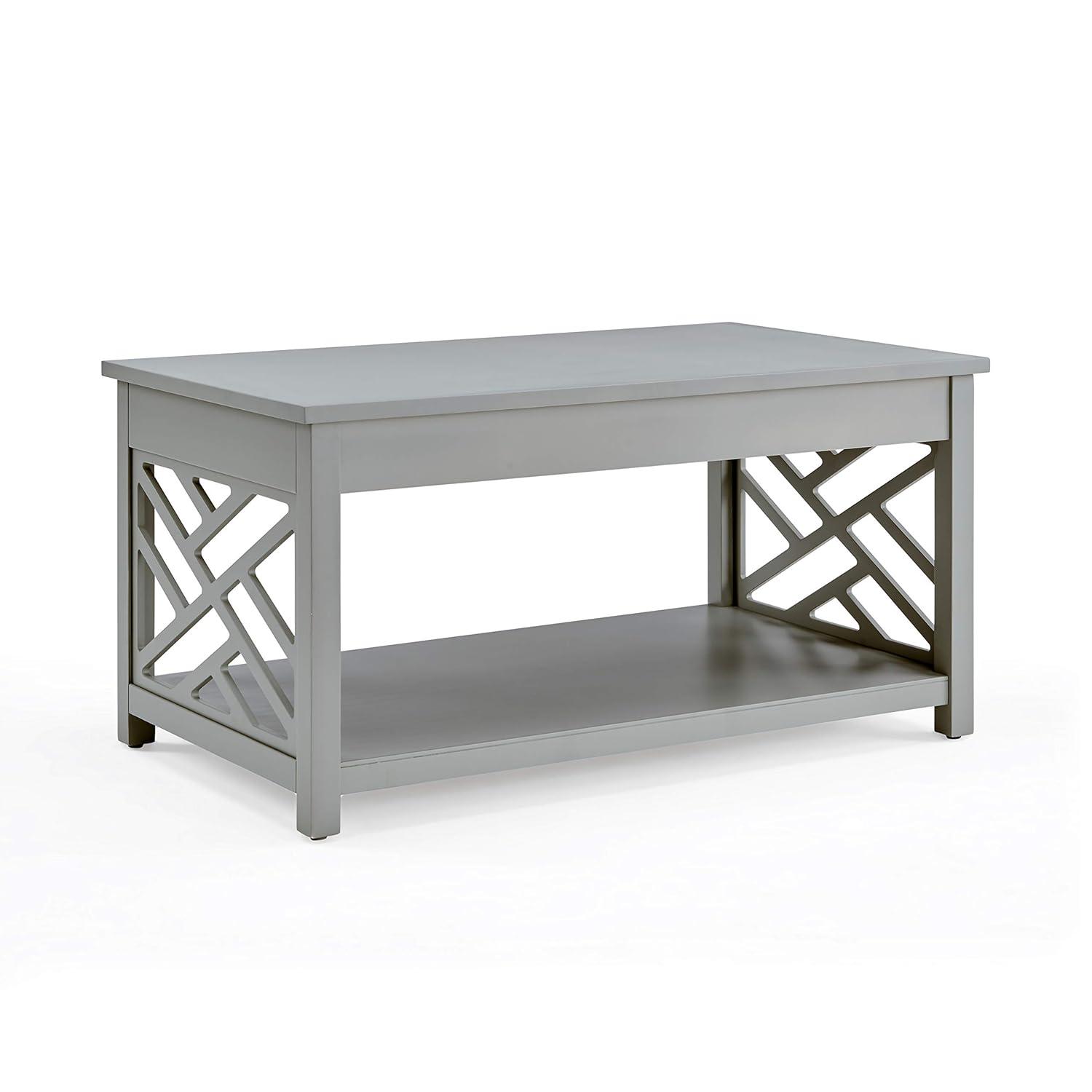 Alaterre Furniture Coventry 36 in. Entryway/Console/Sofa Table 3-Piece Set with Coffee Table, End Table & Tray Shelf, Gray