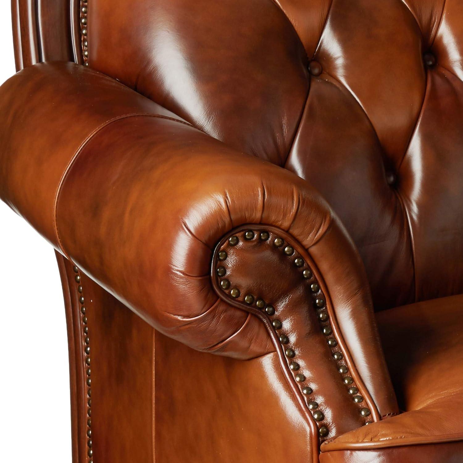 Victoria Rolled Arm Chair Tri-tone and Brown