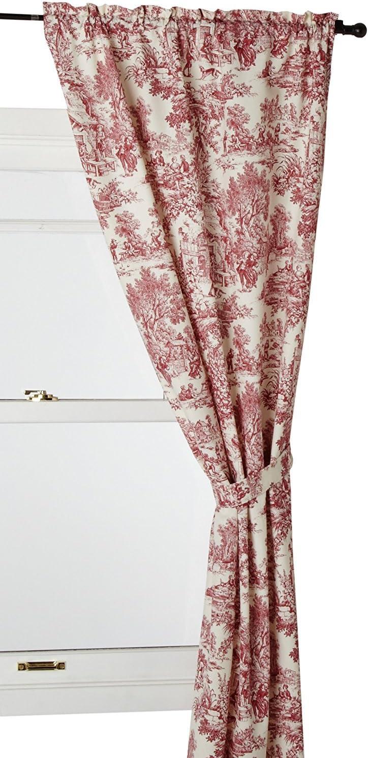 Ellis Curtain Victoria Park Toile Room Darkening Rod Pocket Window Curtain Panel with Ties