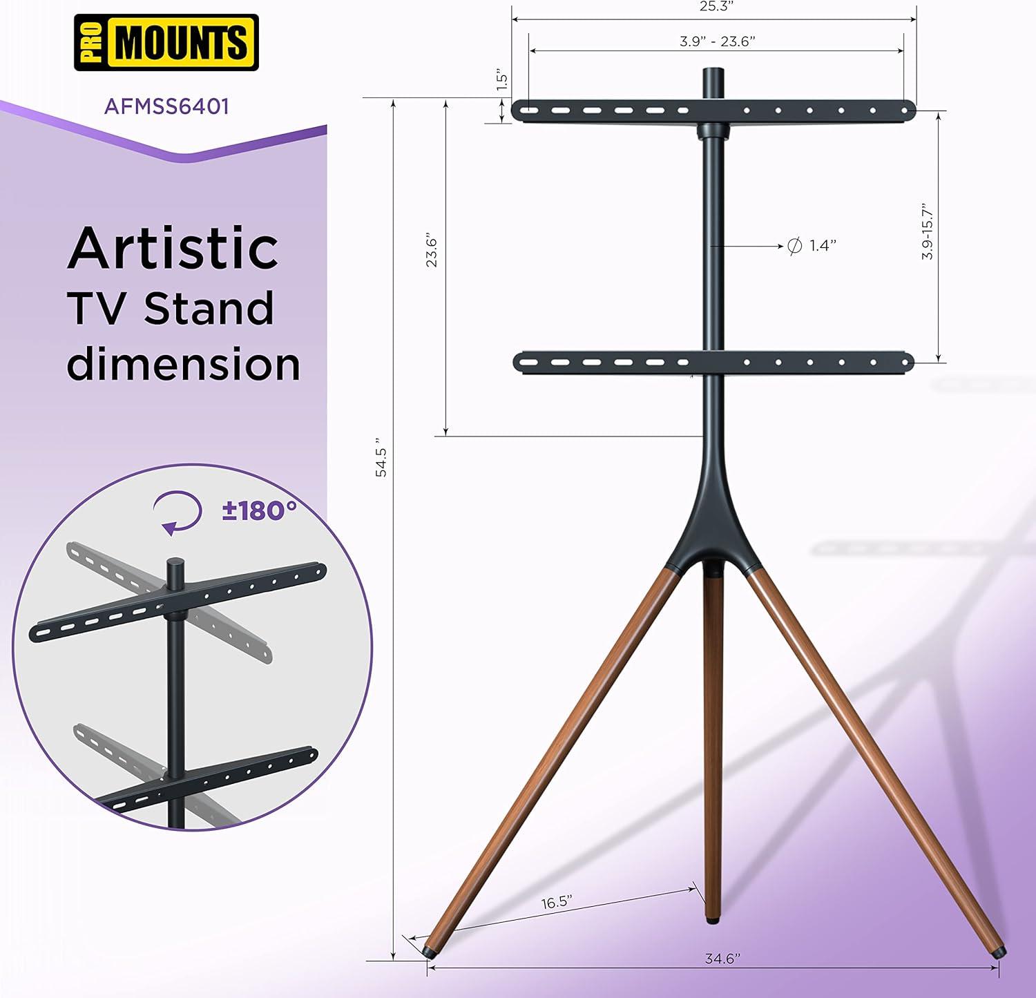 ProMounts Swivel Floor Stand TV Mount for 47" - 72" Screens, Holds up to 55 lbs.