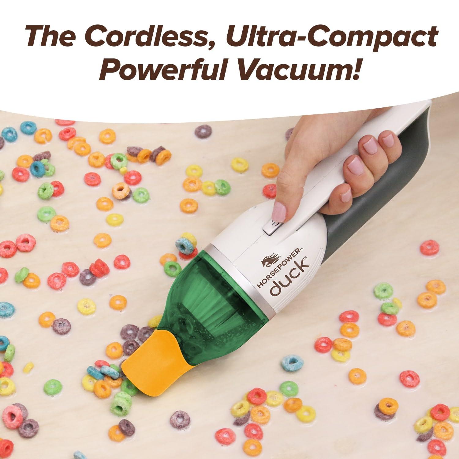Horsepower Duck Vacuum, Rechargeable Handheld Vacuum with Accessories - New - Cordless - Portable - As Seen on TV