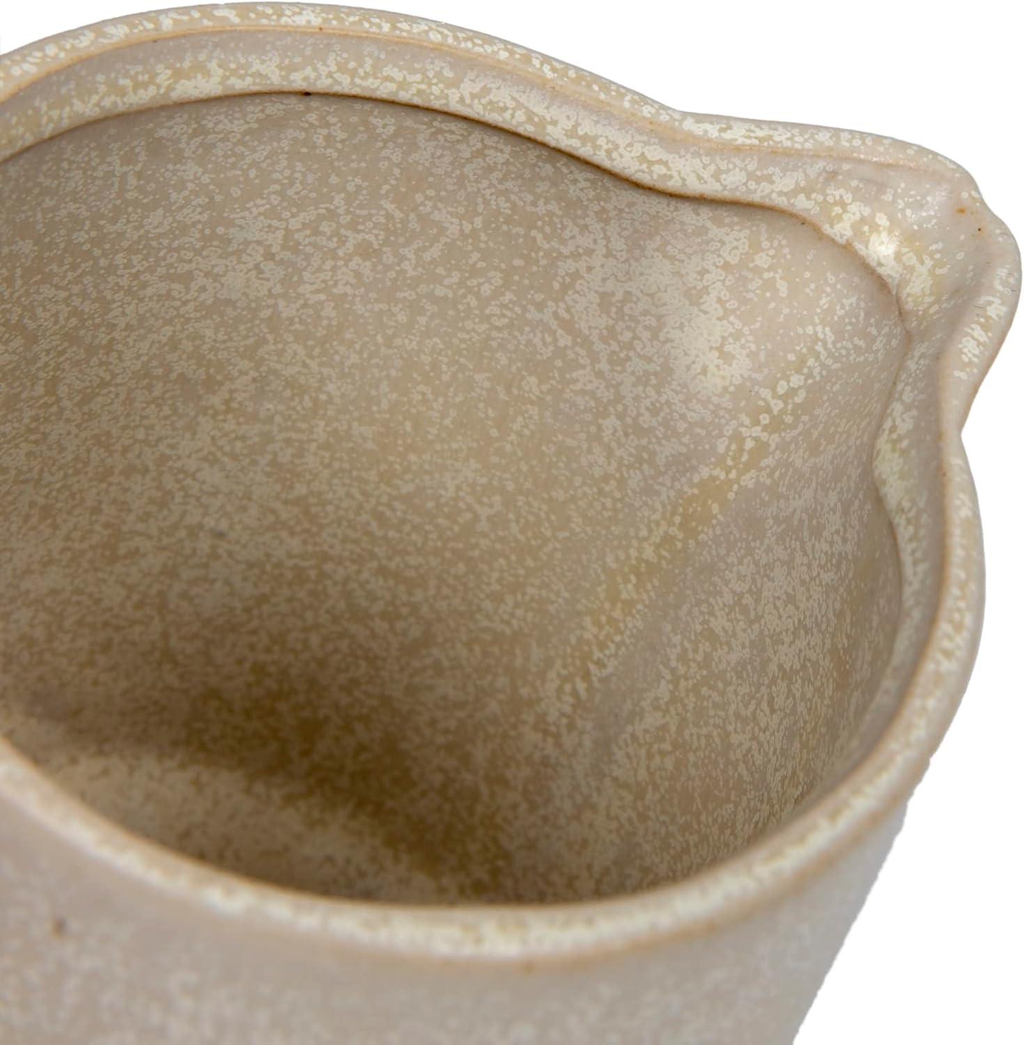 Creative Co-Op Modern Small Stoneware Pitcher or Vase, Beige