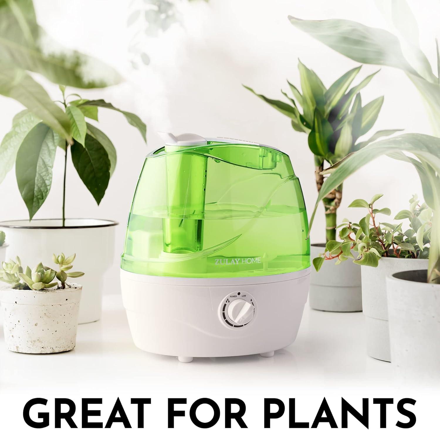 Zulay Kitchen Zulay Home Cool Mist Humidifiers For Bedroom (2.2L Water Tank) - Quiet Ultrasonic Humidifiers For Large Room With Auto Shutoff Feature - Air Humidifier For Plants, Nursery, Kids Room (Gray)