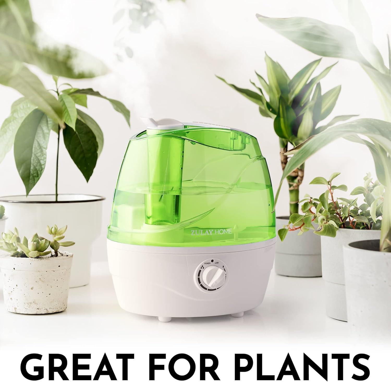 Zulay Kitchen Zulay Home Cool Mist Humidifiers For Bedroom (2.2L Water Tank) - Quiet Ultrasonic Humidifiers For Large Room With Auto Shutoff Feature - Air Humidifier For Plants, Nursery, Kids Room (Gray)
