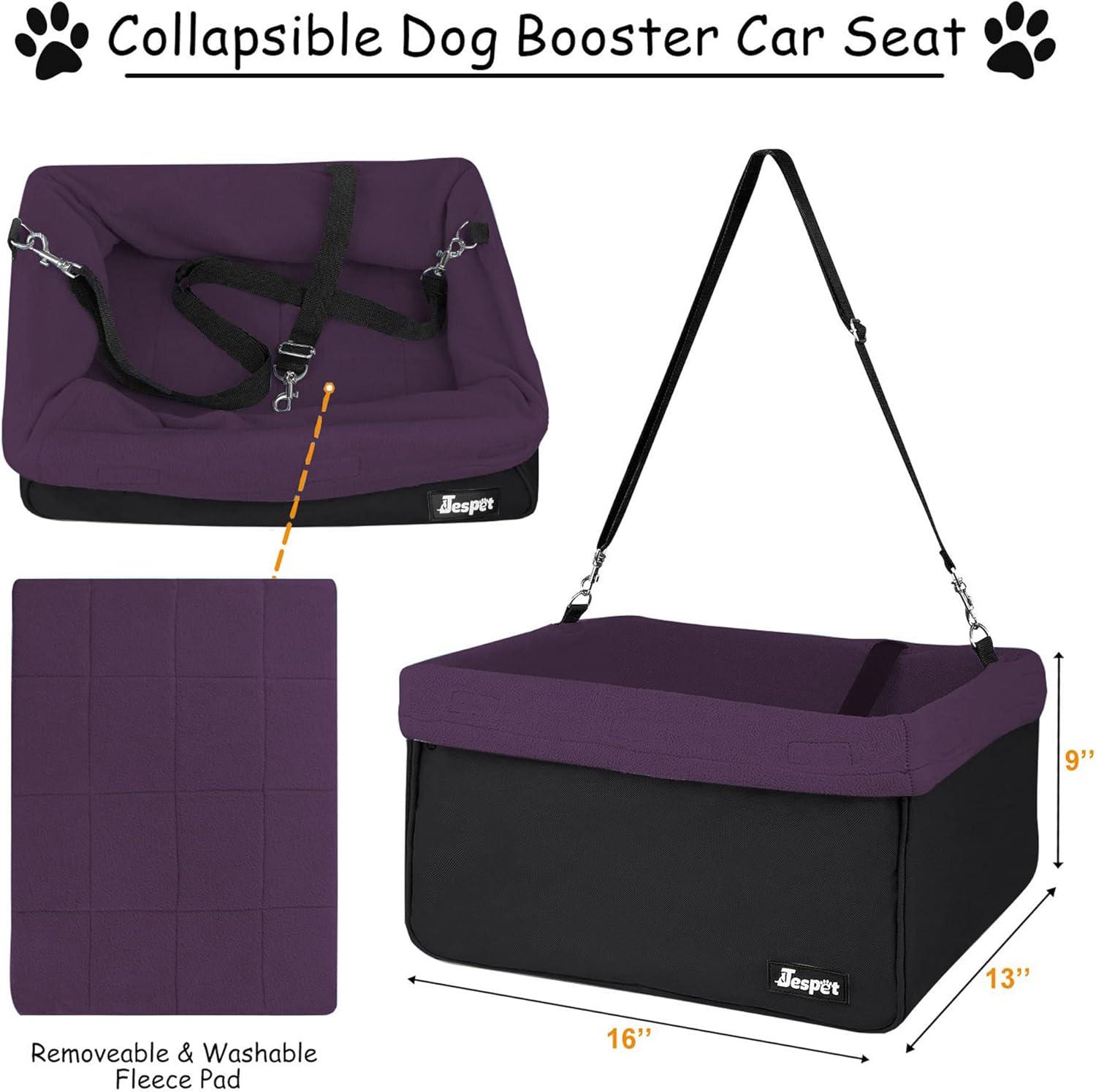 Large Purple and Black Dog Car Booster Seat