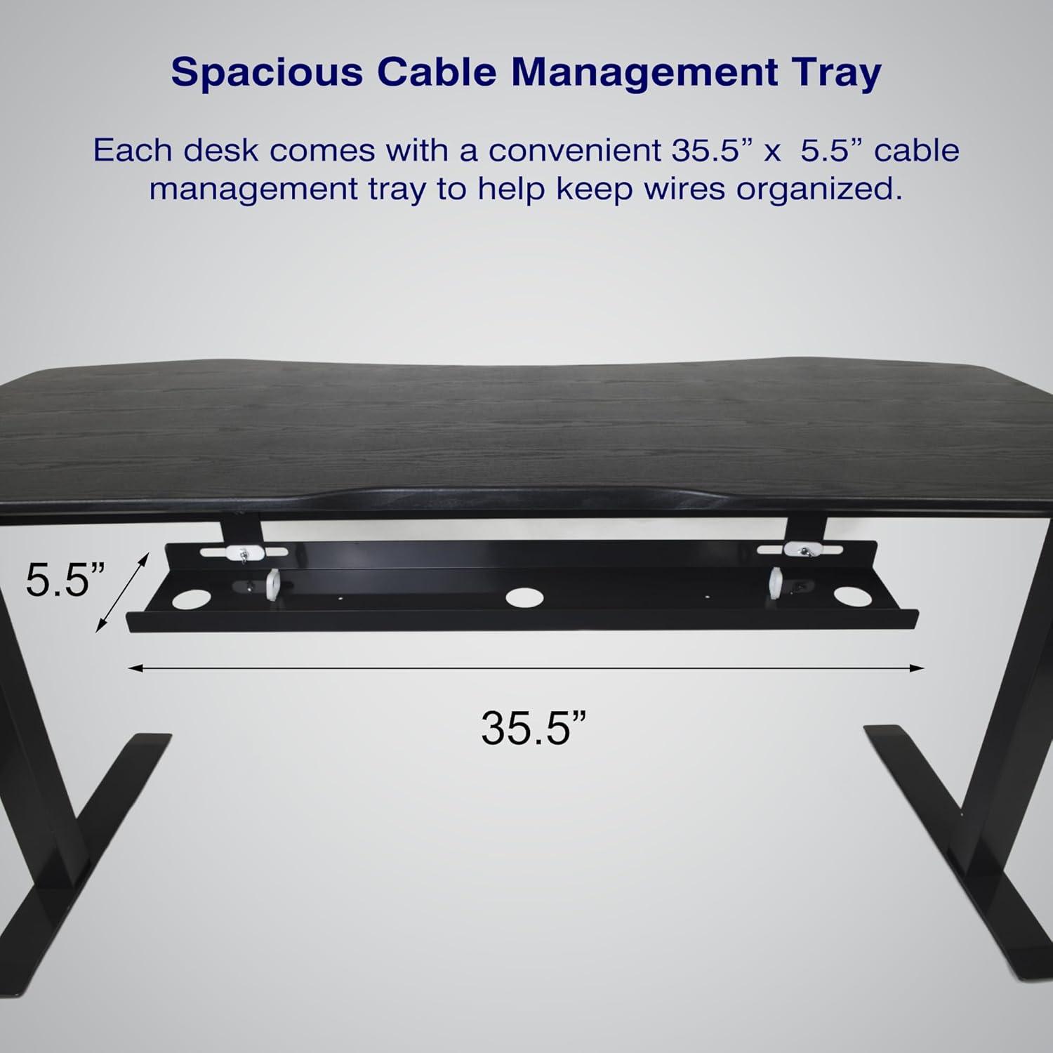 ApexDesk Elite Series 60" W Electric Height Adjustable Standing Desk (Bamboo Top, Black Frame)