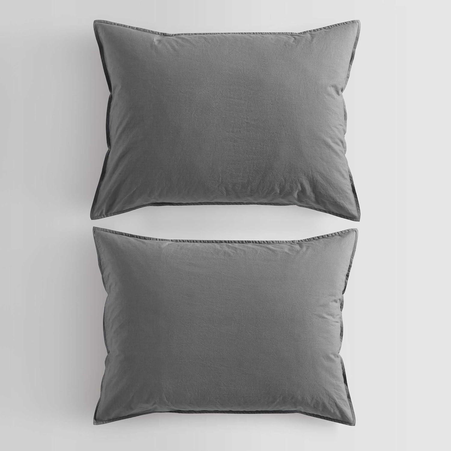 Graphite Queen Cotton Comforter Set with Shams
