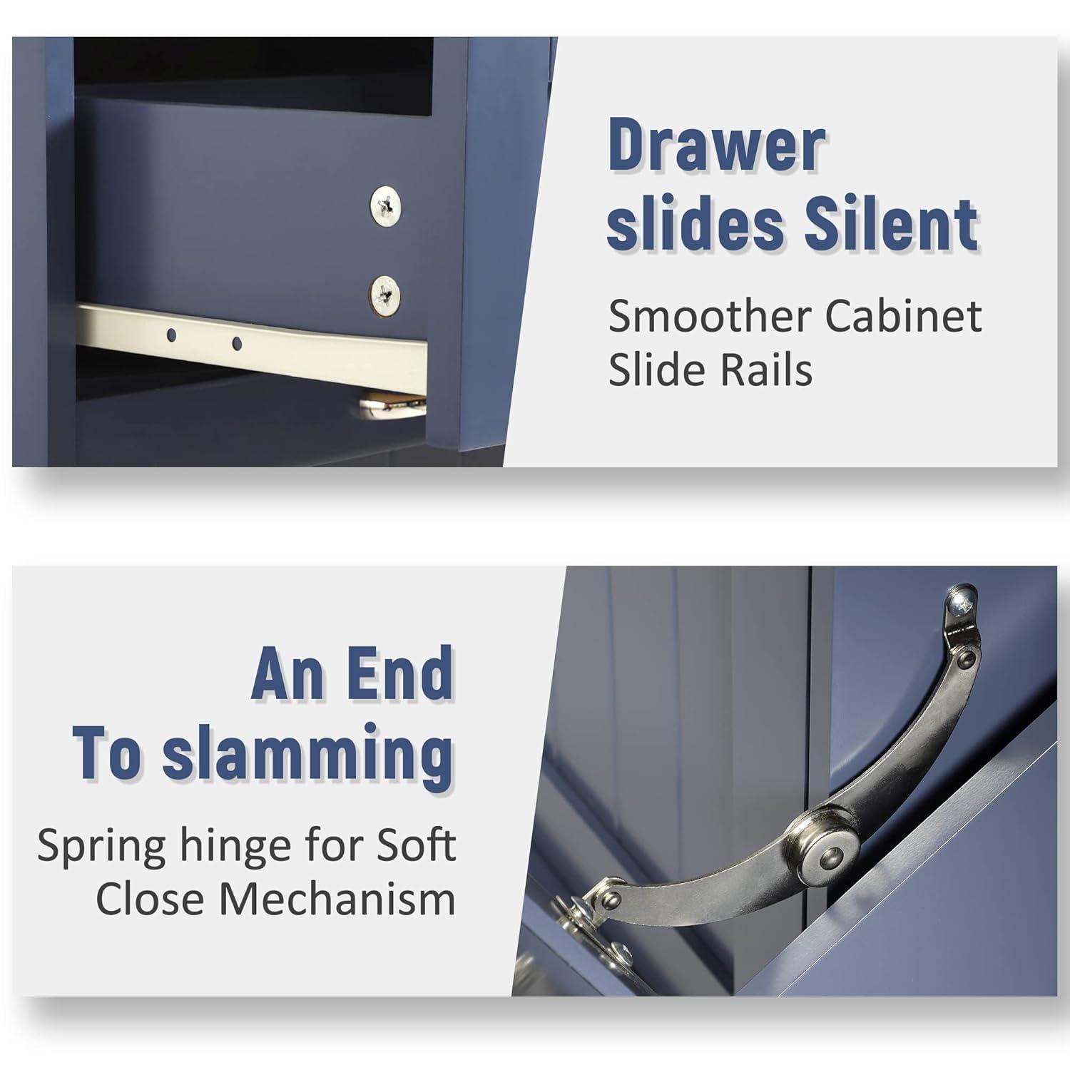 Tilt Out Trash Can Cabinet with Double Hidden Trash Can Holder
