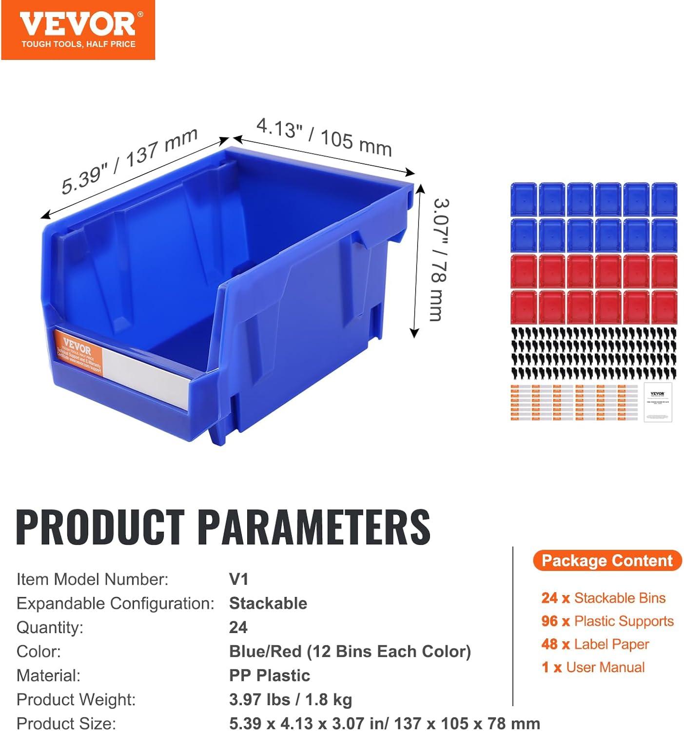 VEVOR Plastic Bin (Set of 24)