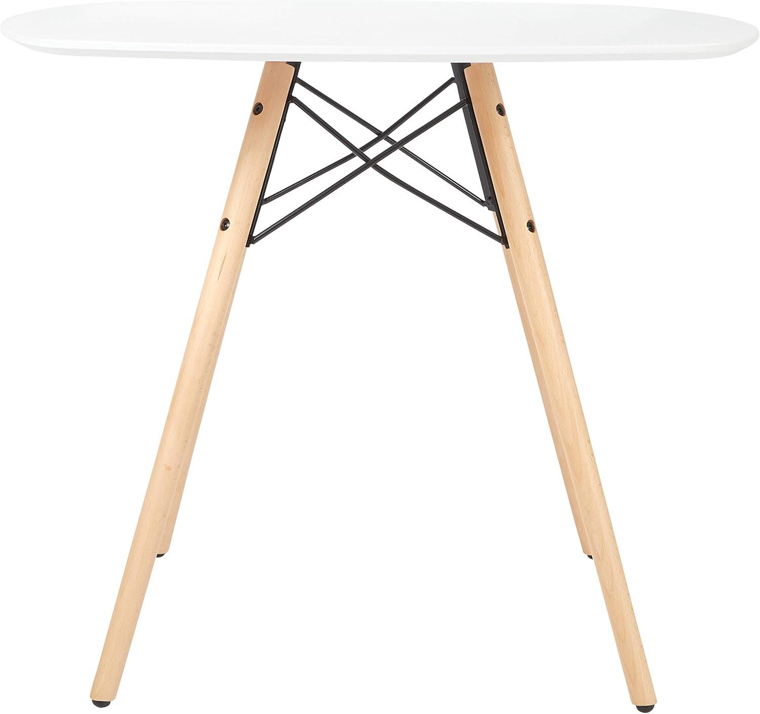 Allen Round White and Natural Wood Dining Table