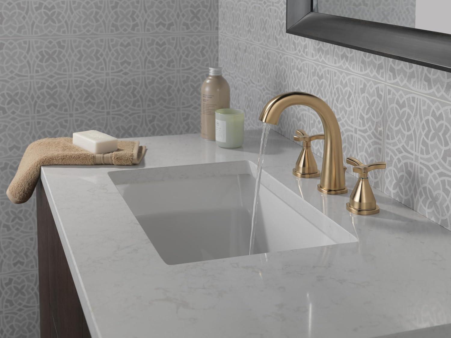 Stryke Widespread Bathroom Faucet with Drain Assembly and DIAMOND™ Seal Technology