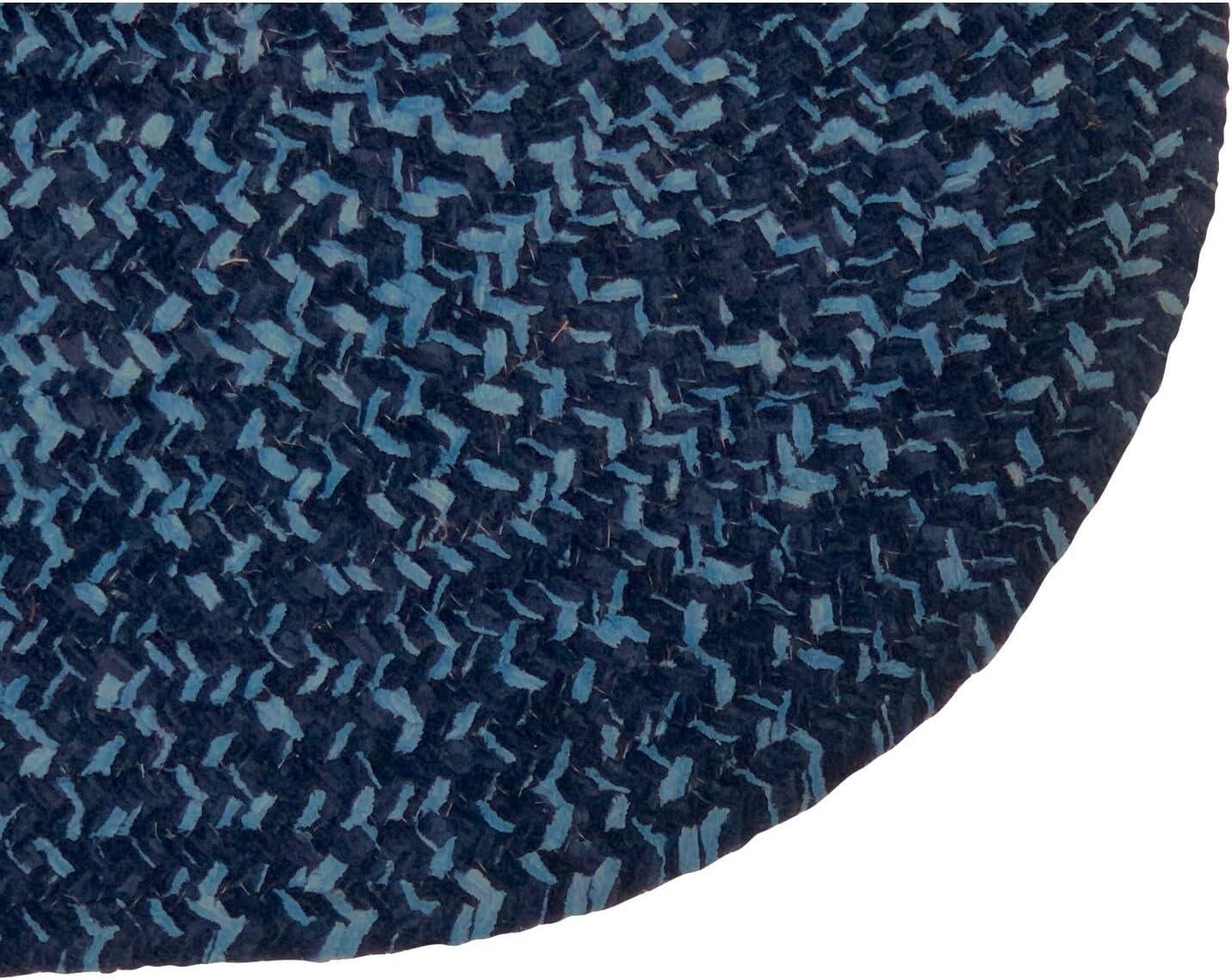 Better Trends Chenille Tweed Braid Collection is Durable and Stain Resistant Reversible Indoor Area Utility Rug 100% Polyester in Vibrant Colors, 22" x 40" Oval, Navy & Smoke Blue