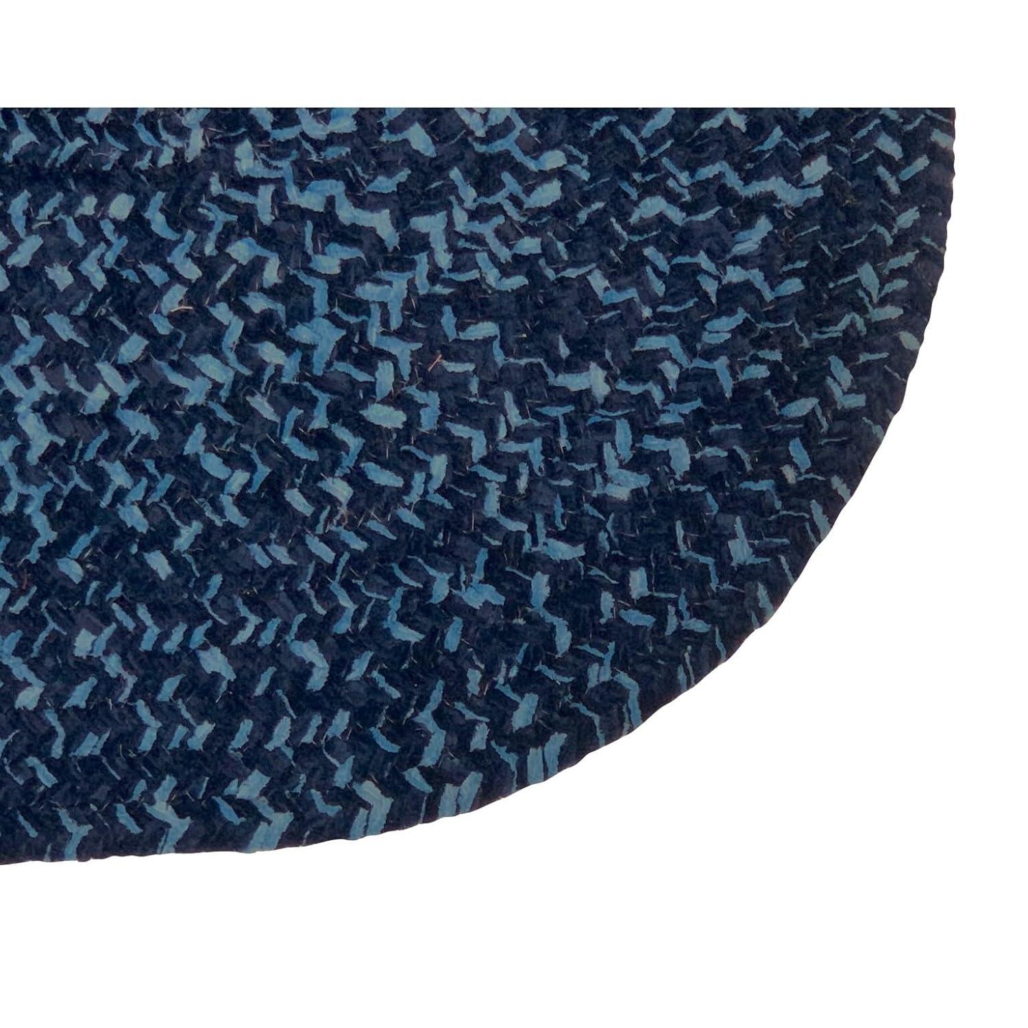 Better Trends Chenille Tweed Braid Collection is Durable and Stain Resistant Reversible Indoor Area Utility Rug 100% Polyester in Vibrant Colors, 22" x 40" Oval, Navy & Smoke Blue