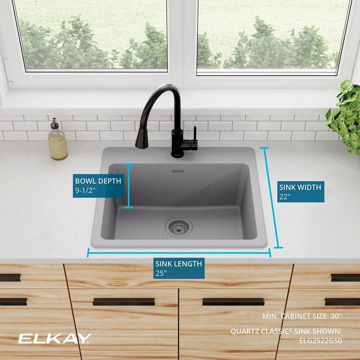 Quartz Classic 25" x 22" x 9-1/2" Drop-In Kitchen Sink