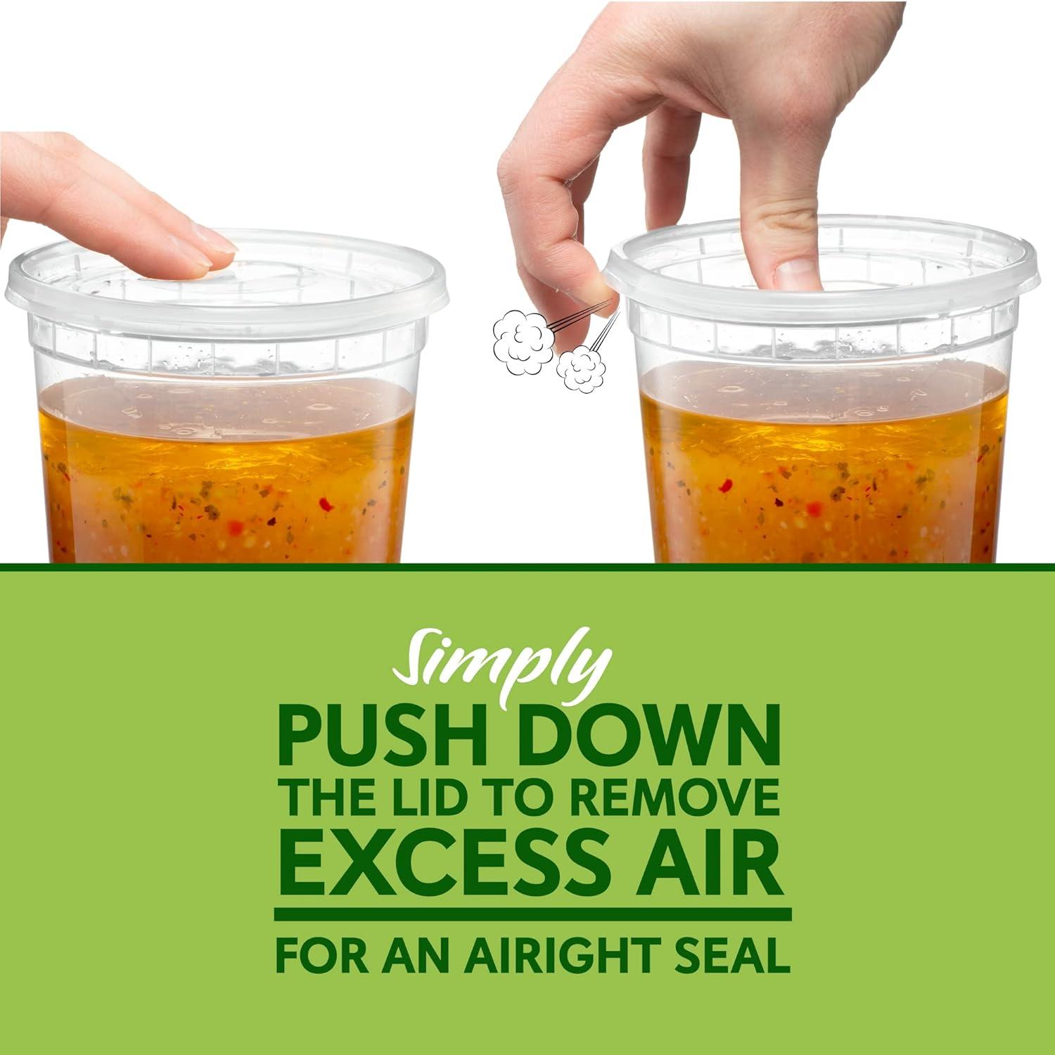 Pantry Value 24 Oz Deli Containers with Lids Food Prep Containers, 24-Pack