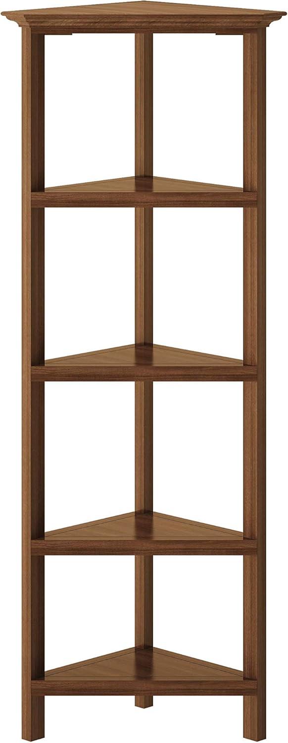 NewRidge 4-Tier Corner Wooden Bookcase Walnut