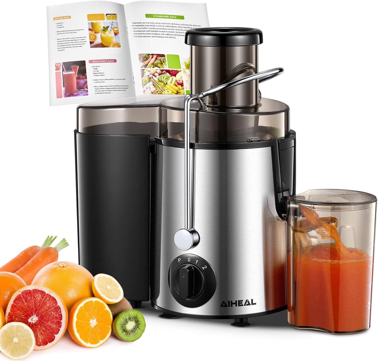 Aiheal Silver Stainless Steel Centrifugal Juicer with Variable Speed