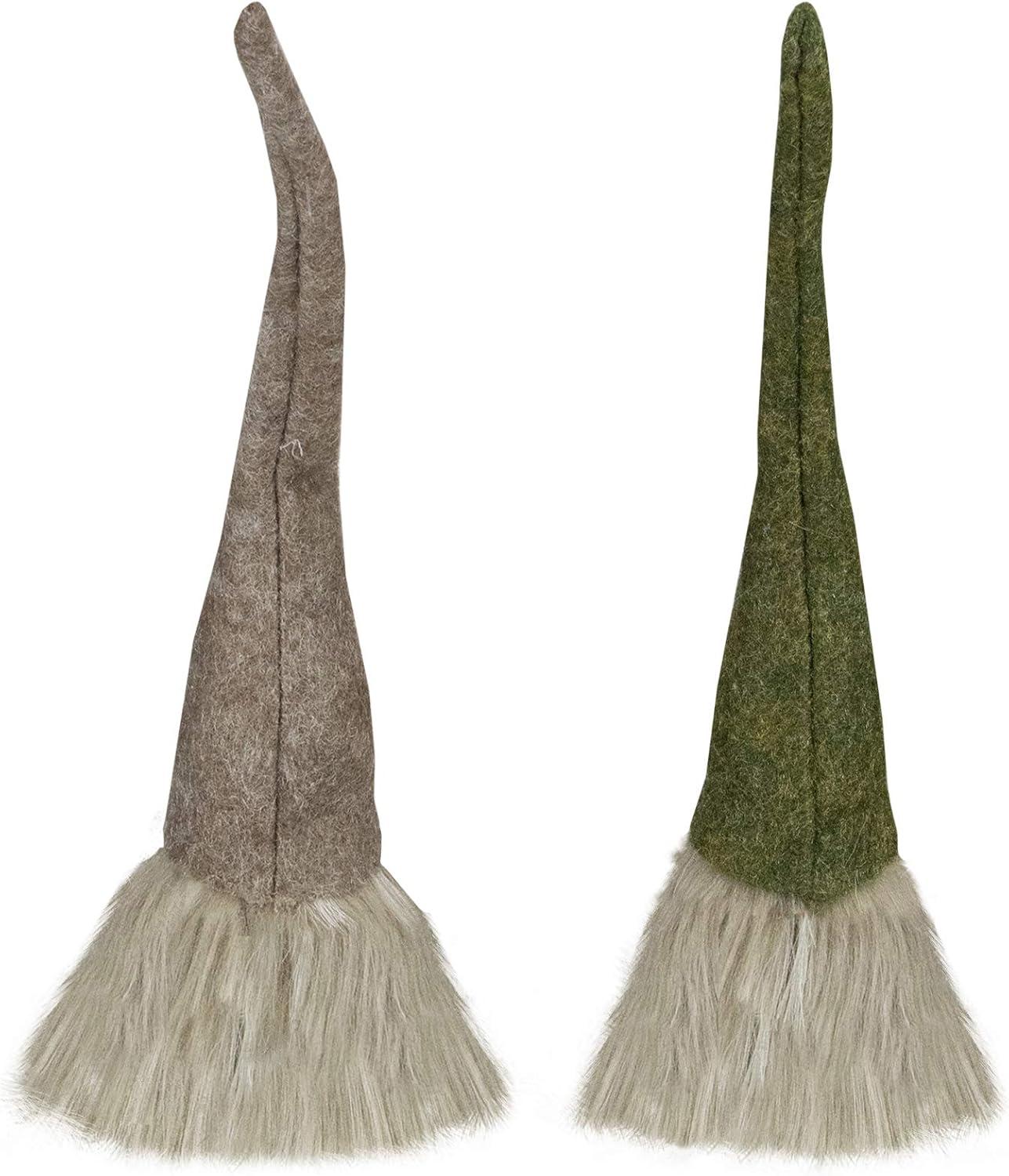 Northlight Christmas Gnome with Pointy Hat Figures - 10.5" - Green and Brown - Set of 2