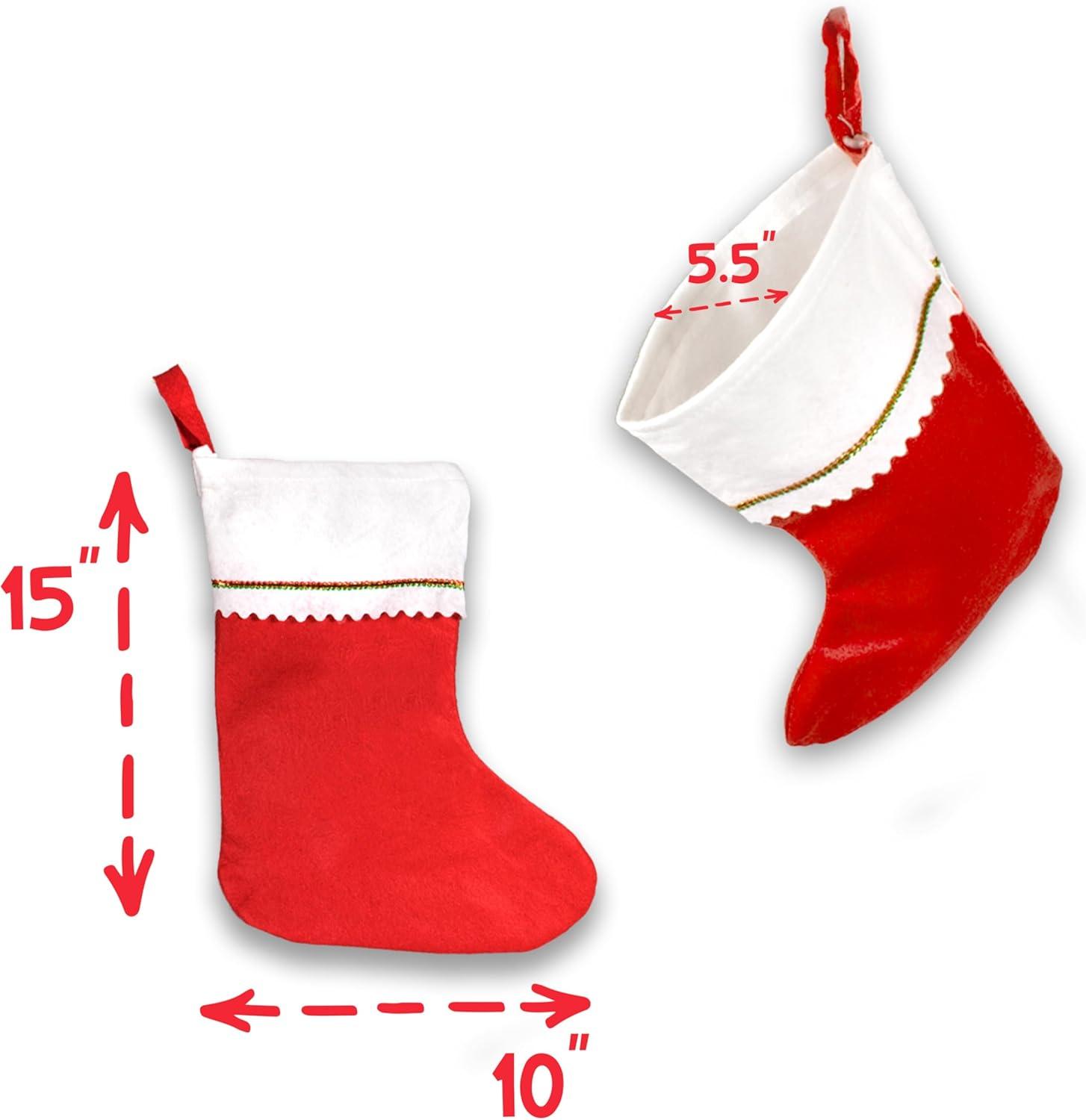 GZJCKJY 12pcs Christmas Stockings 15" Red Felt Stockings Party Favors for Xmas Decoration