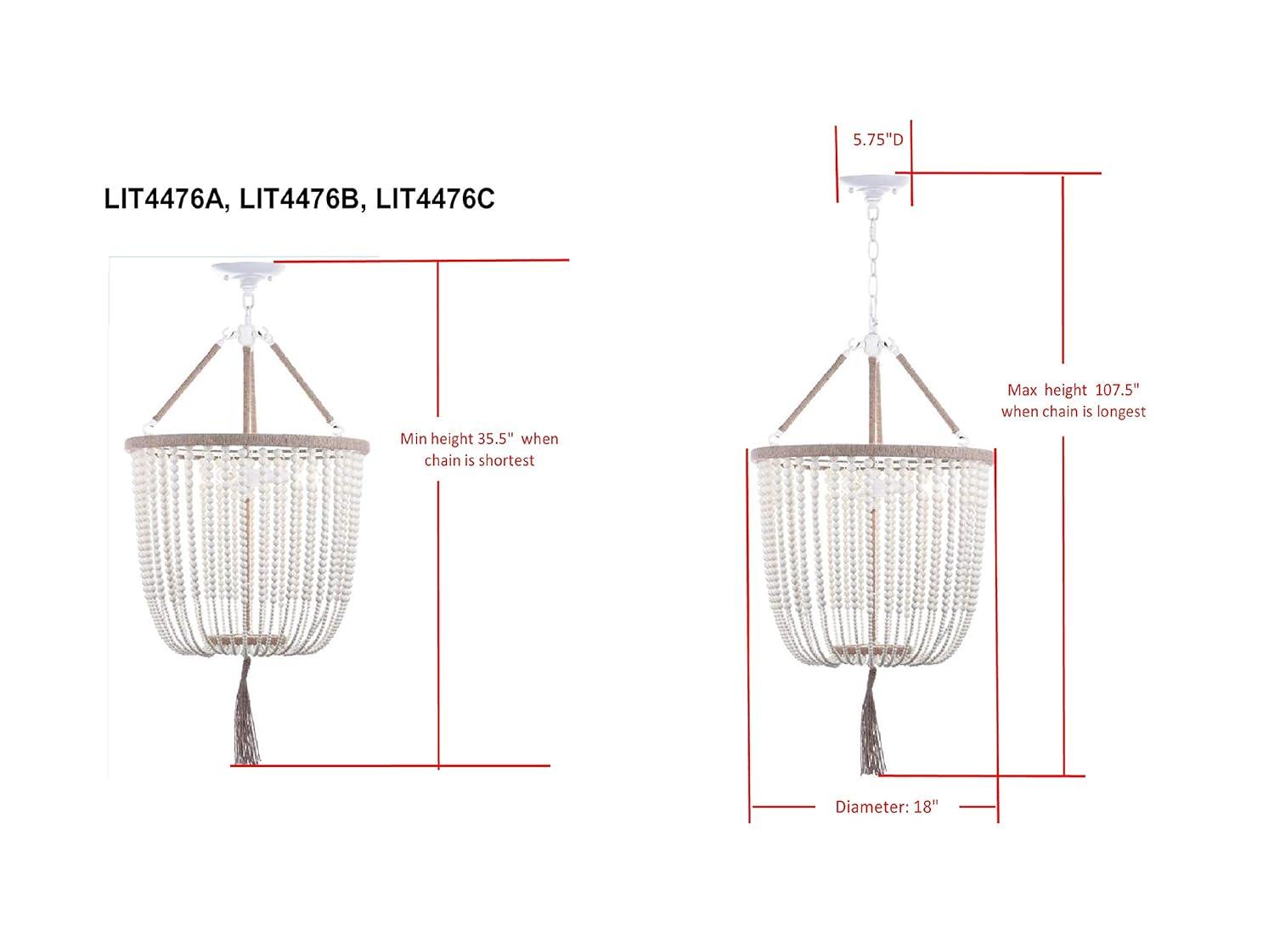 Angie Beads Pendant Lamp - LIT4476 - Blue - Safavieh