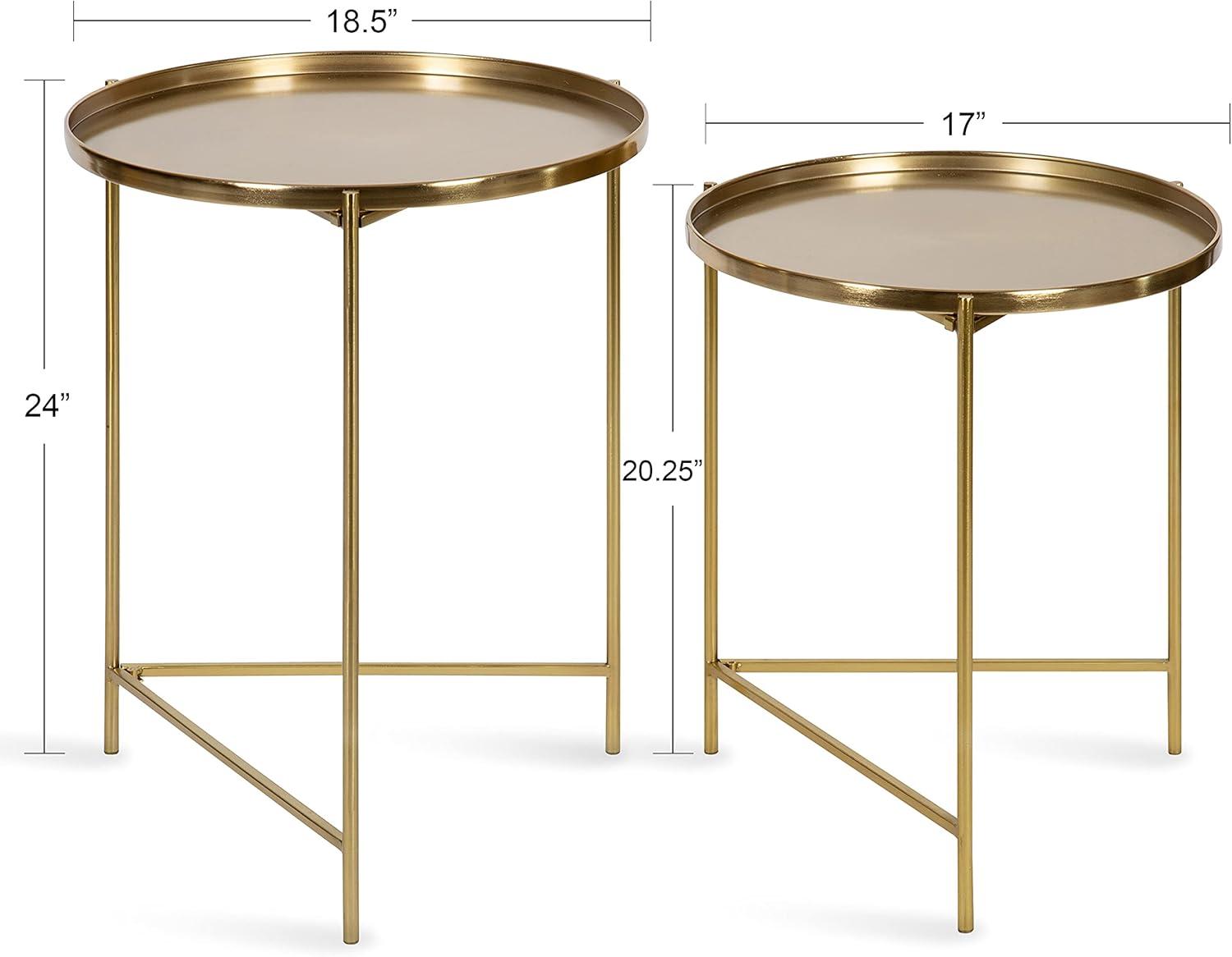 Kate and Laurel Ulani Round Metal Accent Table Set