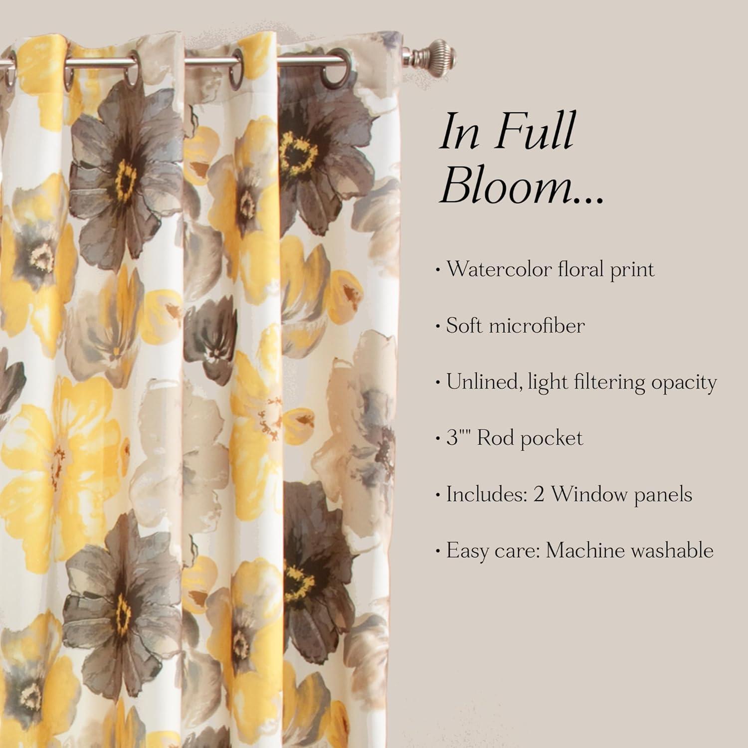 Lush Decor Leah Polyester Room Darkening Curtain Pair (Set of 2)