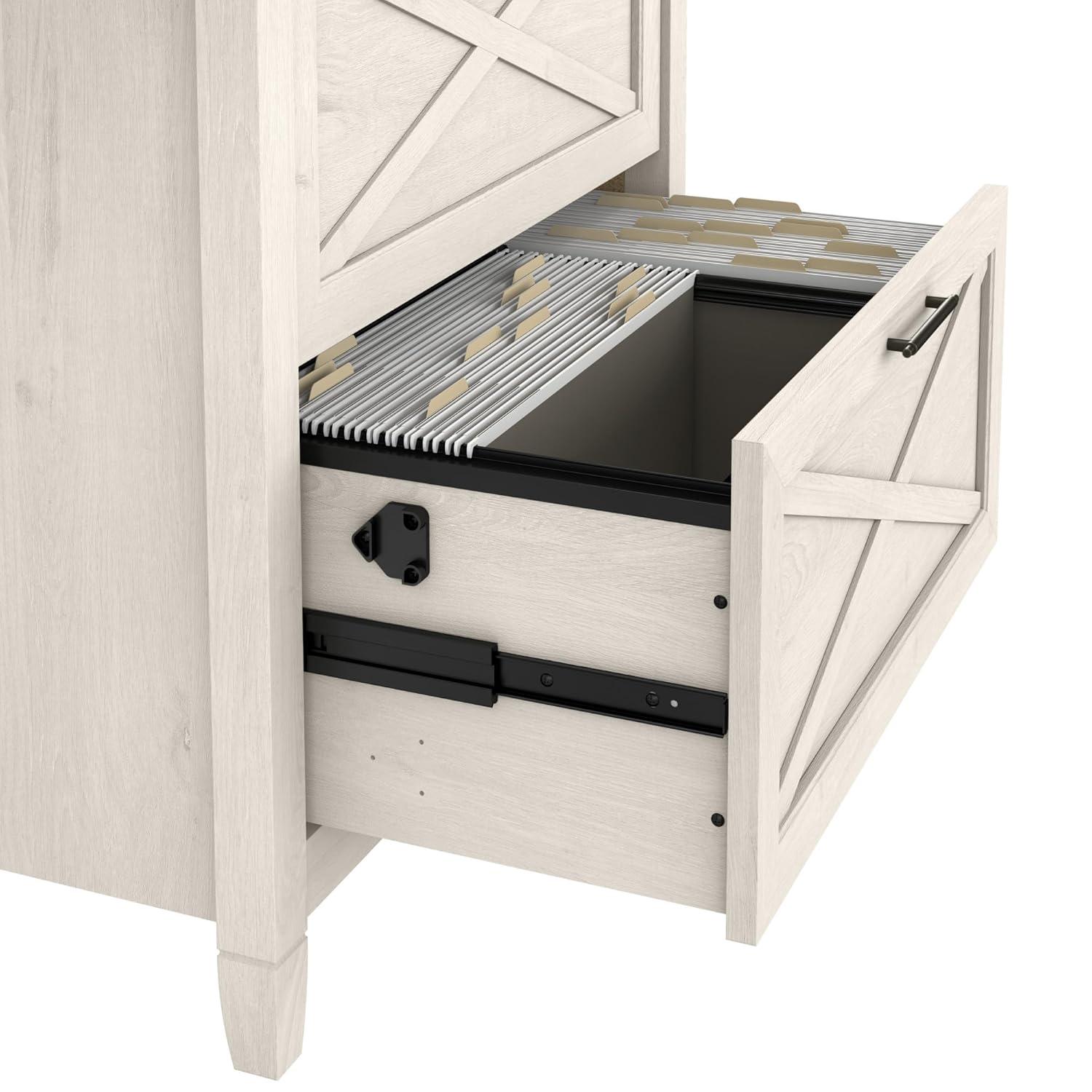 Rosalind Wheeler 2 Drawer Lateral File Cabinet In Linen Oak | Document Storage For Home Office | Accent Chest With Drawers