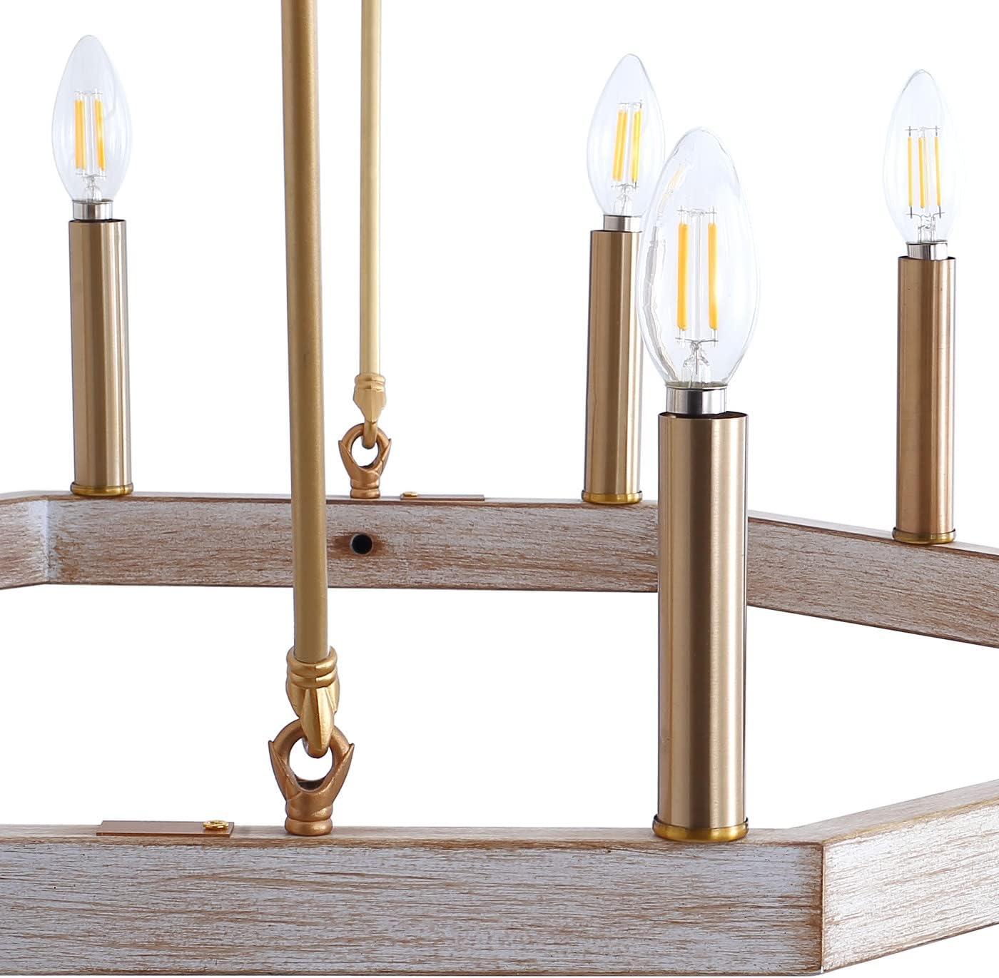 Brushed Gold 28-Light Candle Style 2-Tier Wagon Wheel Chandelier