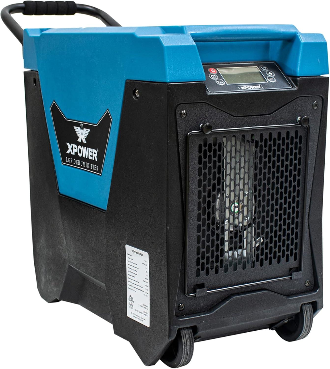 XPOWER 145-Pint Blue Commercial Dehumidifier with Pump