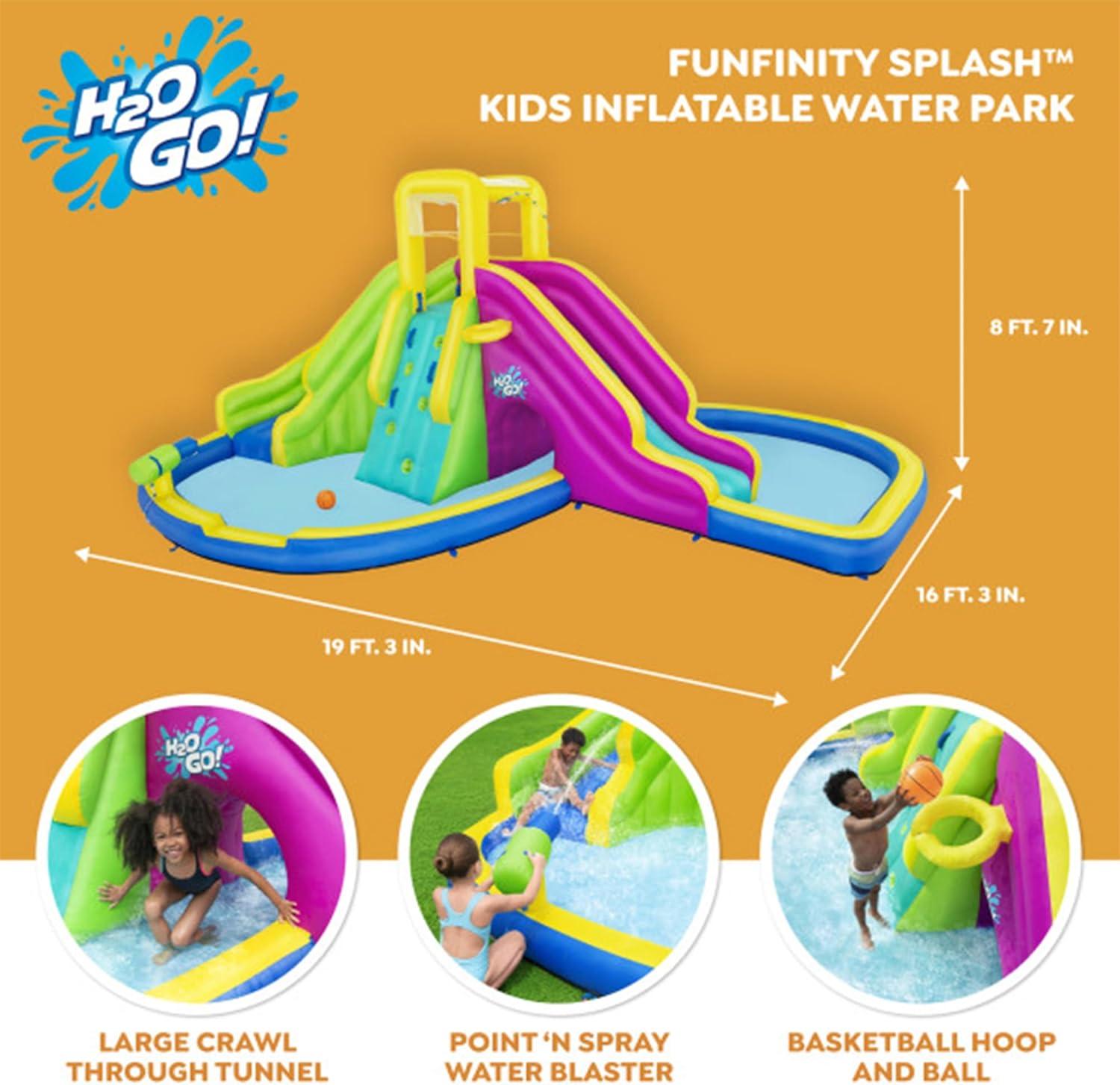 Bestway H2OGO! Funfinity Splash Kids Inflatable Mega Water Park with Blower