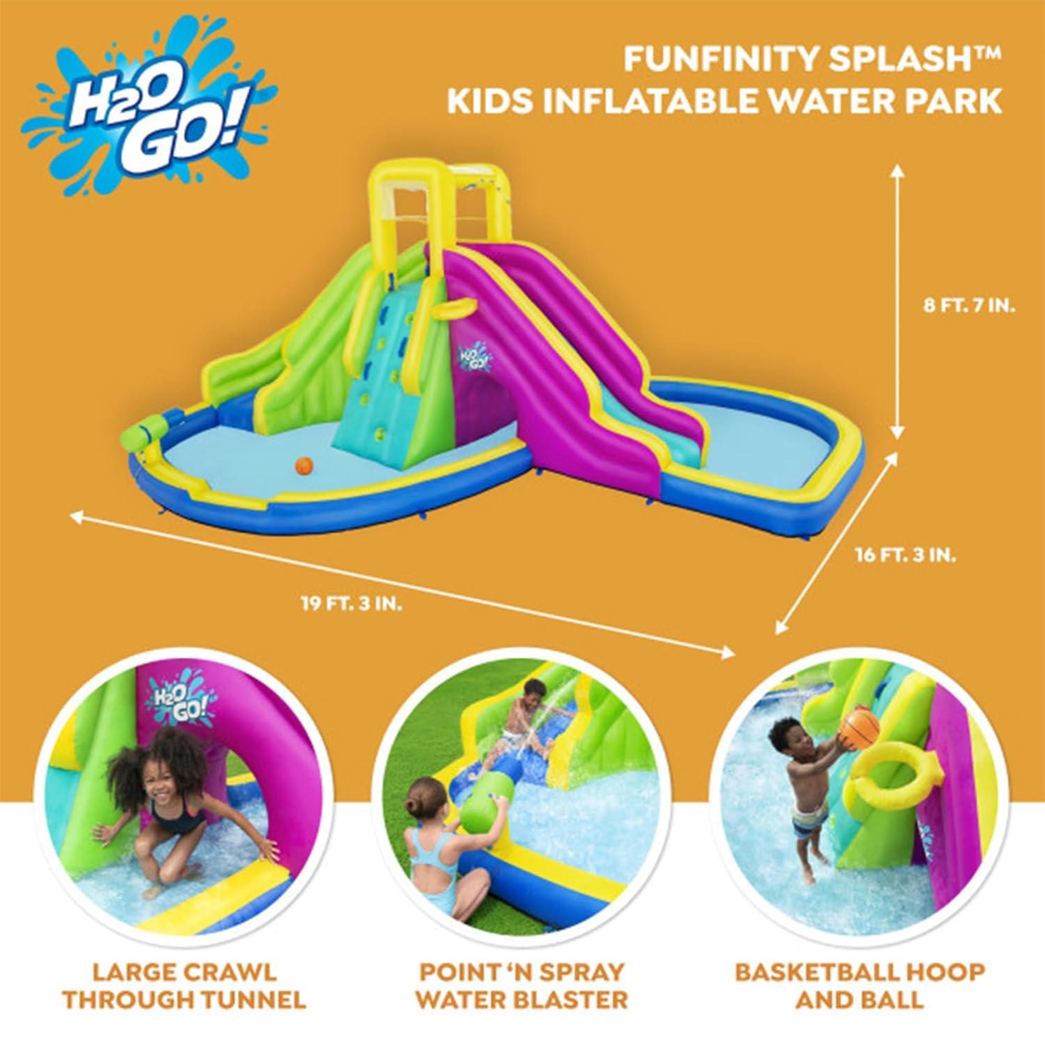 Bestway H2OGO! Funfinity Splash Kids Inflatable Mega Water Park with Blower