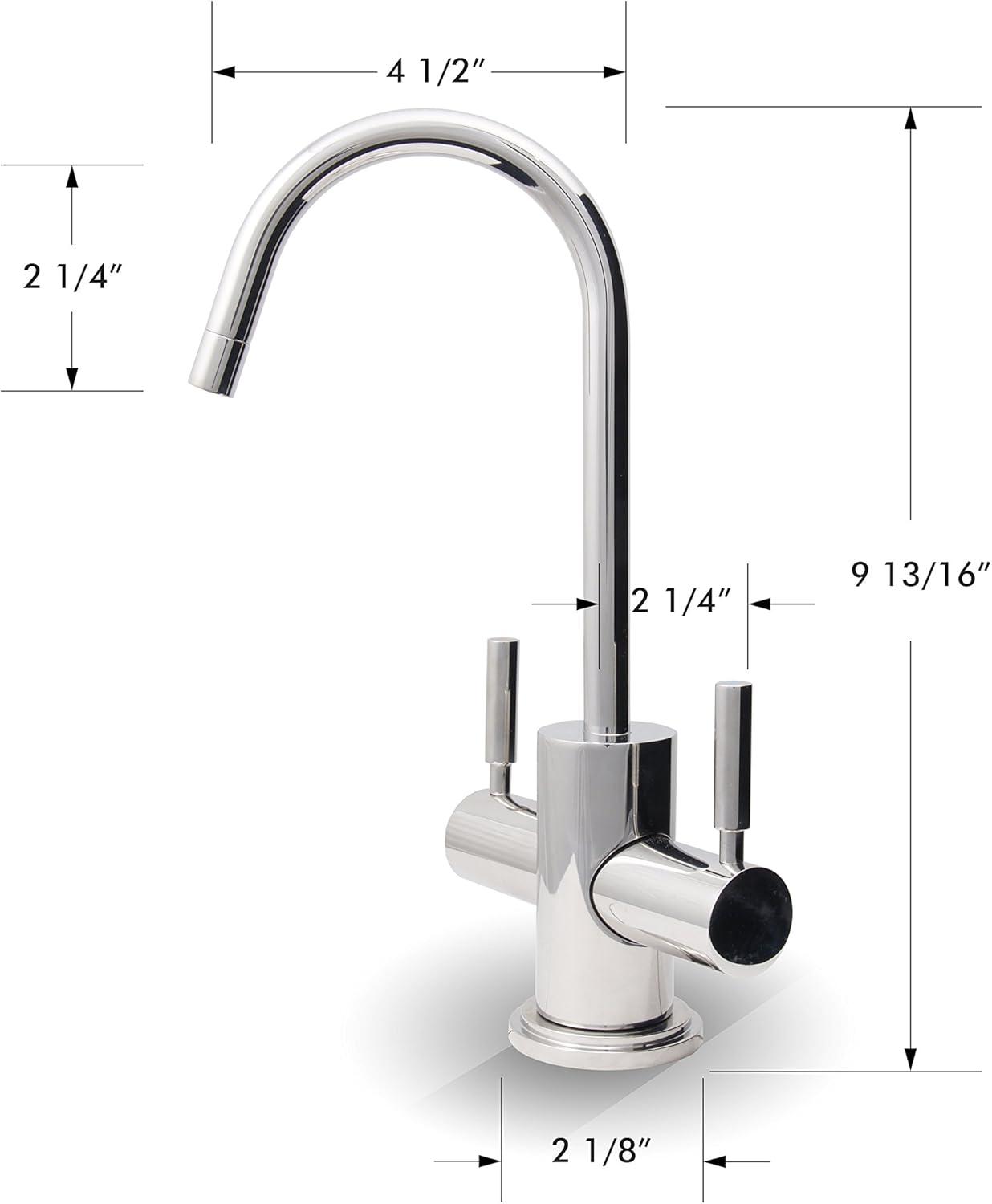 Chrome Dual Handle Hot and Cold Water Dispenser Faucet