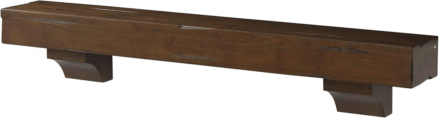 Rustic Distressed Cherry 60-Inch Wooden Fireplace Mantel Shelf