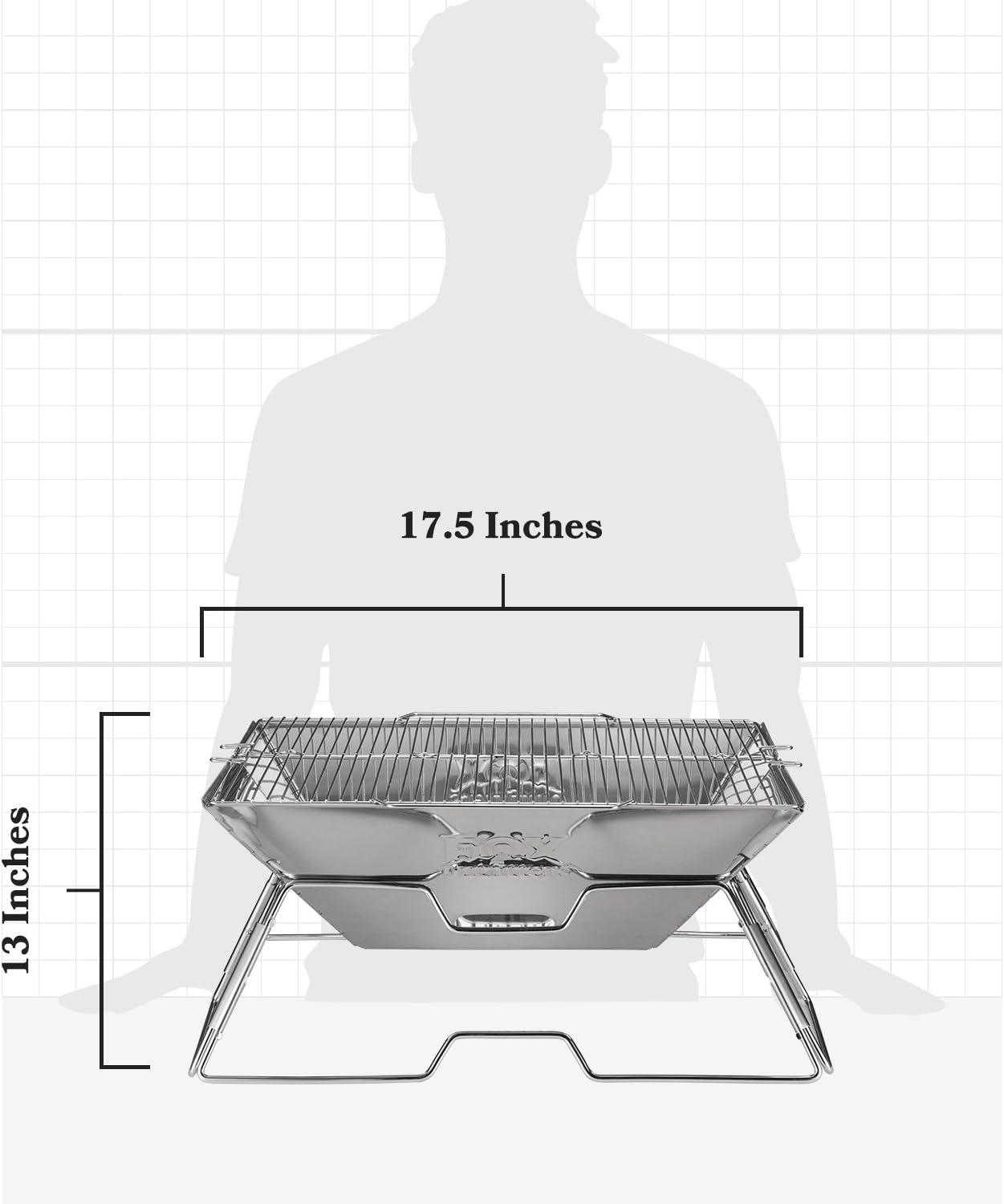 Large Portable Stainless Steel Charcoal Camping Grill