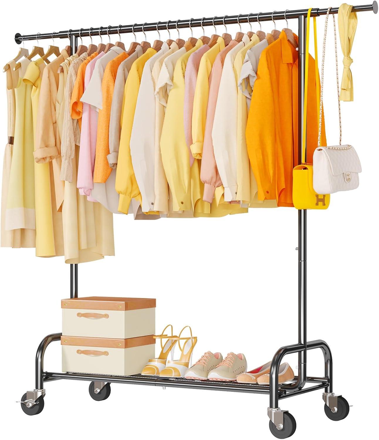 450 lbs Heavy Duty Clothing Garment Rack with Wheels