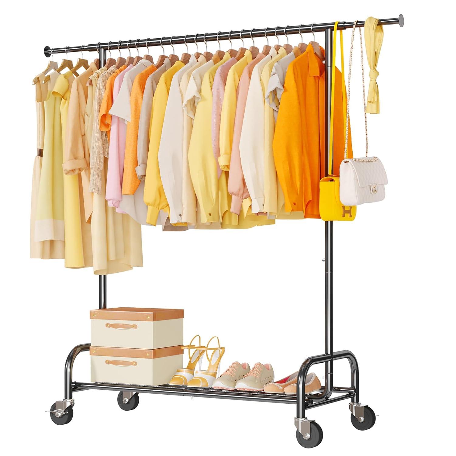 450 lbs Heavy Duty Clothing Garment Rack with Wheels