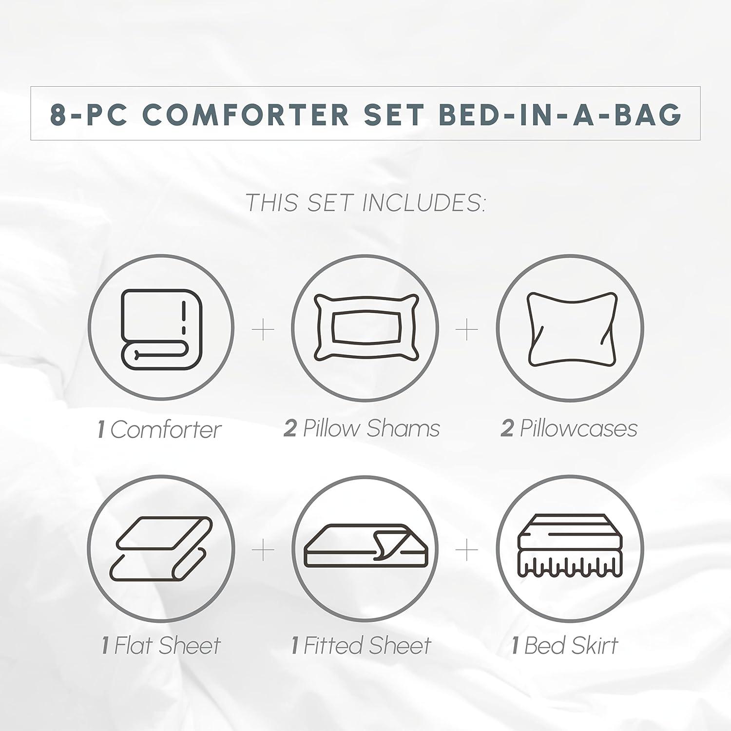 Burgundy Full/Queen Microfiber Pinch Pleated Bed in a Bag Set